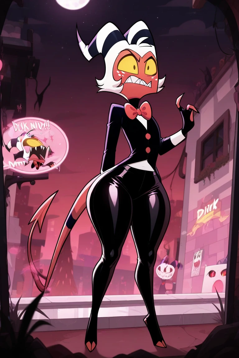 millie, demon girl, inflatable, SxDol, wide hips, (no pupils), !?, doll_joints, joints, o_o