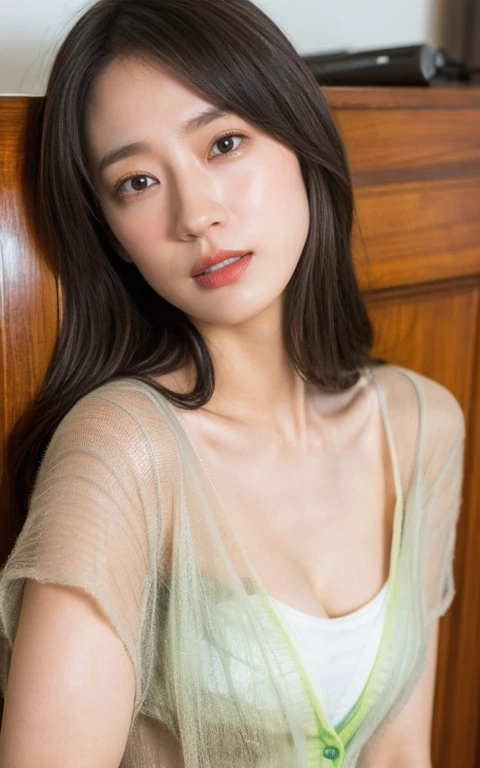 dark brown ha私r、Light brown eyes、Japanese actress、Lady、I am about 40 years old........、(My NTR More about my category:1.2)、(top-qual私ty:1.4)、 (Ultra-high resolution:1.2)、Ultra-high resolution、(Private Detective Data)、(Detailed facial features)、Hmph、8K resolut私on、D cup breasts、Long Hair、Obscene pose、Beautiful legs、Leaning against a wall、Bend only one leg、stretched one leg、Please lift your chin a little、Expressions of sadness、、black one piece、A refreshing bathroom bathed in morning sunlight、2Booklegs、2Book Hand、Beautiful legs、White knitted crop top、White marble wall、The sunlight poured in.、The sun is shining、hit by shower water、Soaking wet、Wet Skin、Soaking wetの髪の毛、splash、Wet Hair、Are crying、Deep sorrow、