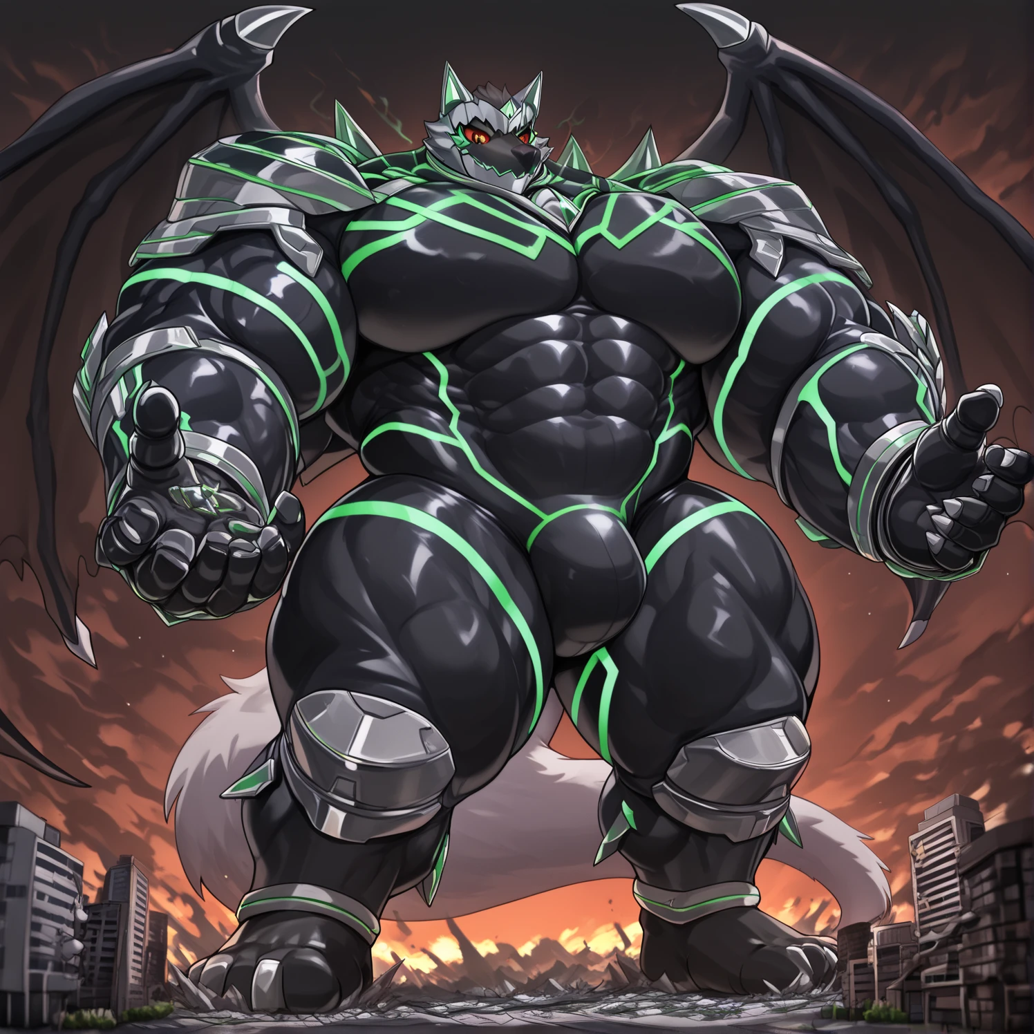 (((Incineroar))), (dynamic angle, bathed in cum, cum dripping from his body, cum tsunami.)
(2 : muscle growth transformation, bird's eye view,  1boy, hyper macro giant naked bodybuilder, giant,macro, floating above a city, towering above the buildings, Unreal proportions)
(3 : BLACK PENIS, Pecs focus, massive pecs, disproportionate pecs, tiny waist, Hyper biceps, hyper lats, flaring lats, Hyper wide shoulders, massive shoulders, hyper cock, massive cock bigger than body, hyper muscular.))
(4: nj5furry, Spread wings. It has wings. black have big wings. The claws are sharp. Sharp teeth.5 toes.).
