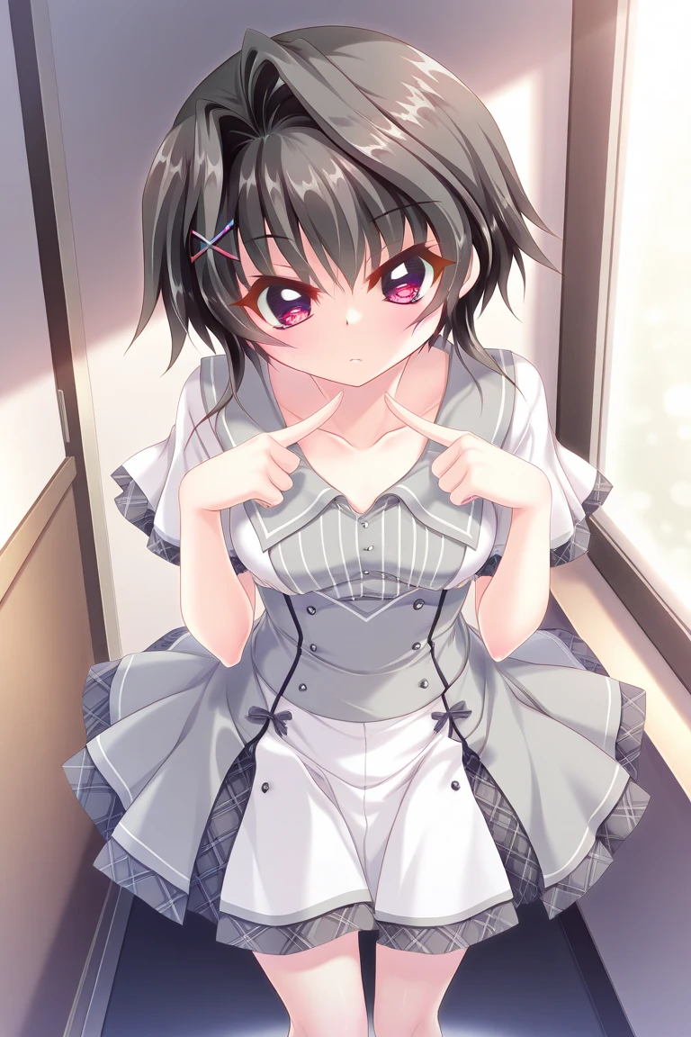 petite short stature、Colossal tits、anime woman、bobhair、（、breastsout、）（、neck tie、校服、）petite short stature、Whip whip、thighs thighs thighs thighs、（Angry shy face、Zito-order、frontage）