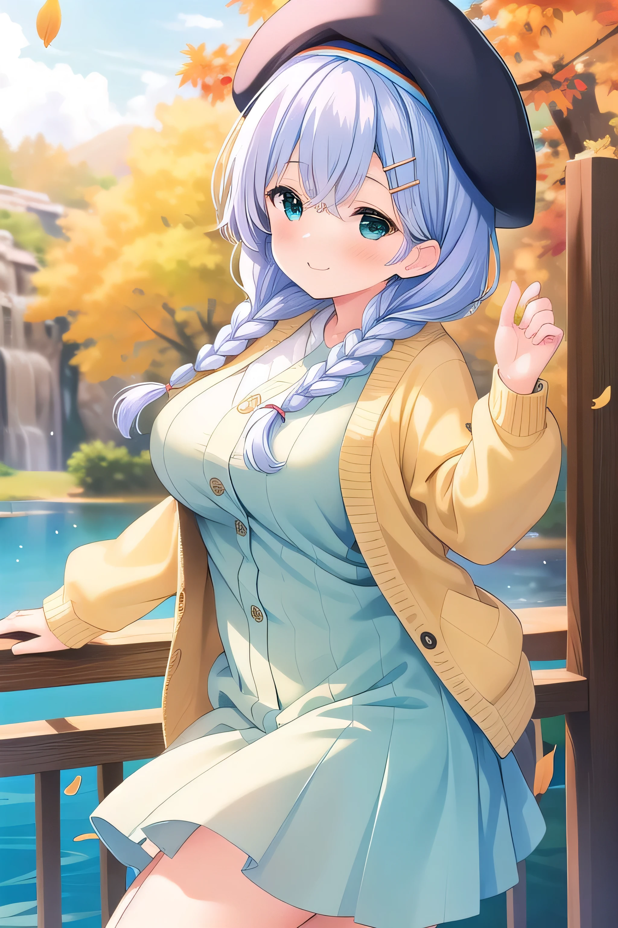 (((masterpiece))), (((best quality))), (((park bench))), (((lifted by self))), ((sitting cross-legged)), ((public toilet entrance with restroom sign)), thumbs up, half unzipped, deep-v light blue jumpsuit onesie, confidence smile, trees, outdoor, greenery, solo, 1girl, cleavage, ((big tits)), ribbon, twintails, sweat, shy, blush, slim figure, night lights,<lora:girllikeparkbench:0.8>
