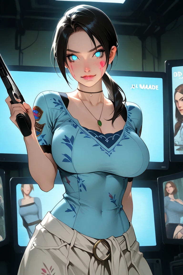 Personagem mulher estilo atompunk Fallout 4 cabelos pretos atriz Ella Purnell com marcas de guerras Imagem de desenho animado de uma mulher .Ilustracaoo estilo desenho animado, estilo de arte dos desenhos animados, estilo de arte dos desenhos animados, digital illustration style, estilo atompunk design de personagens altamente detalhado, arte digital detalhada coragem,actress Ella Purnell with black hair slim body Forest fan art, Design de cabelos pretos personagens de retrato, beautiful digital illustration, retrato de alta qualidade, Arte em quadrinhos, s . Eyelined eyes, medium bust and wonderful sexy clothes. image expression of sexual desire from waist to head illustration atompunk style Fallout 4 The perspective is from below, enfatizando a majestade e o poder da Gigante."atriz Ella Purnell cabelos pretos