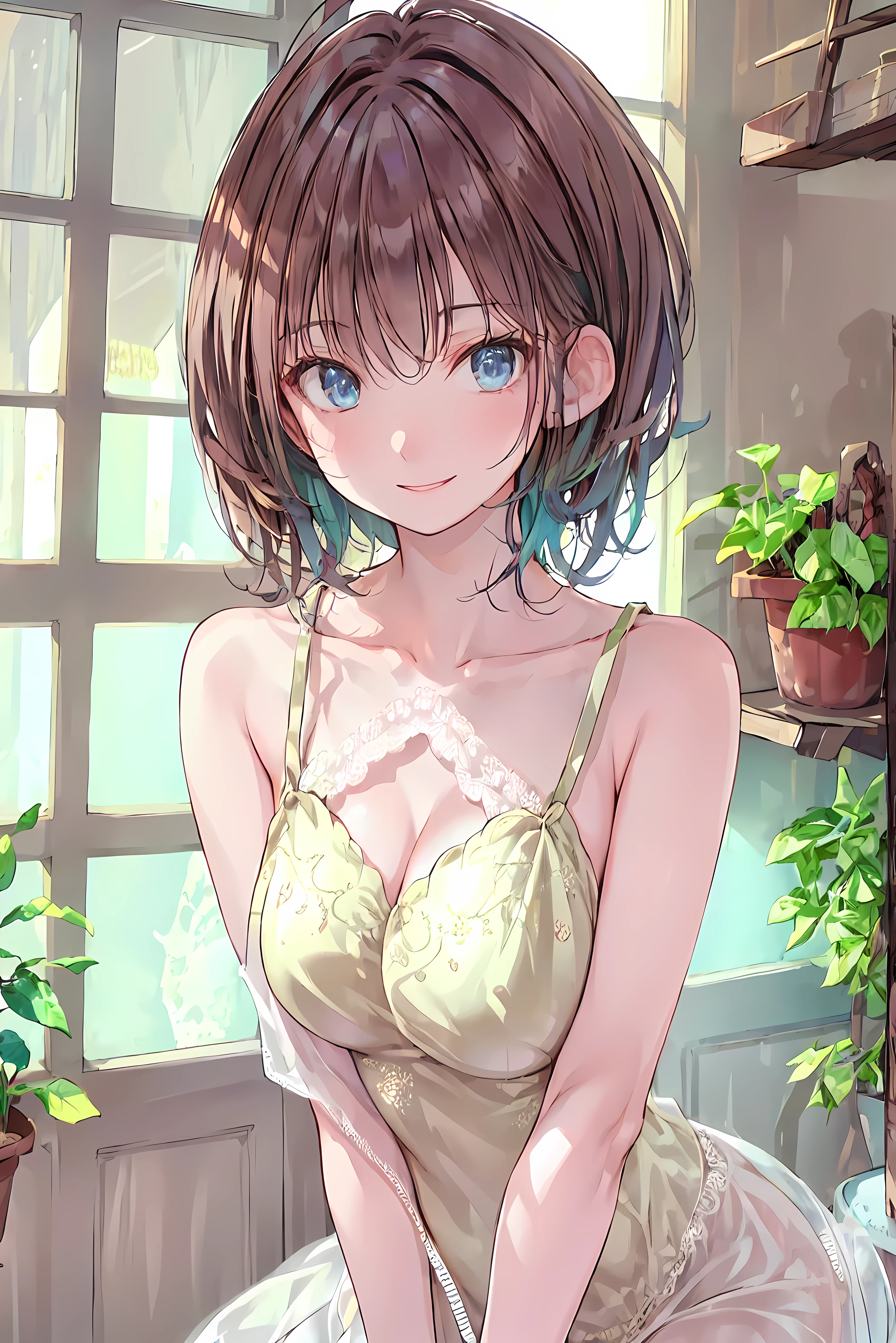 top quality, Pastel painting, depraved Tender atmosphere, 1 girl and 1 boy, Cute, smile happily, brown short hair of different colors,,, Blue-eyed, green eyed, ((Absolutely no clothes:1,6)), camel's foot, ((?????)), I look at the viewer, Bottom view, Without underwear, world, without panties caress each other, legs apart, the boy has an erection,