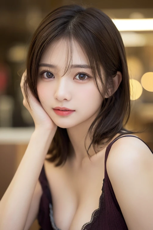 (((Face close-up)))、(((Hotel at night)))、(((Blonde short)))、((((Thin loungewear)))、Half Japanese and half Korean、30 year old girl、Looking forward、Light eye makeup、Brown Hair Color、Hair blowing in the wind、quality、Shiny Ultra-Realistic Face、Plump、glossy、Tempting、Sweat、wet、Watery eye、sexly、I feel、Subtle lighting effects、Ultra-Realistic Capture、Very detailed、High resolution 16K human skin closeup。Skin texture must be natural、The detail must be such that the pores are clearly visible.、The skin is healthy、Even Tone、Use natural light and colors、High quality photos taken in-house by a model agency photographer、smile、(((SIGMA 300 mm F/1.4、1/1000 sec shutter、ISO 400)))