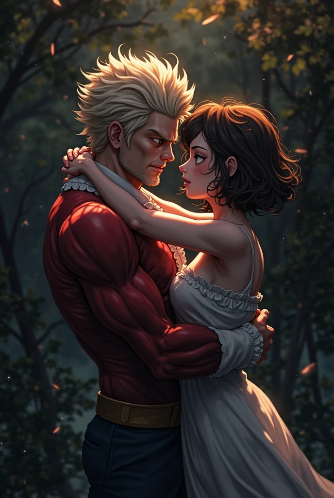 Two boys kissing face to face, Male Lover, whole body face to face，Muscle tight, swollen chest muscles、collision, Abdominal muscles are large and connected, Thigh muscles connected, this dress is cool, The genitals of one of the boys were inserted into the genitals of the seventh boy, entangled,