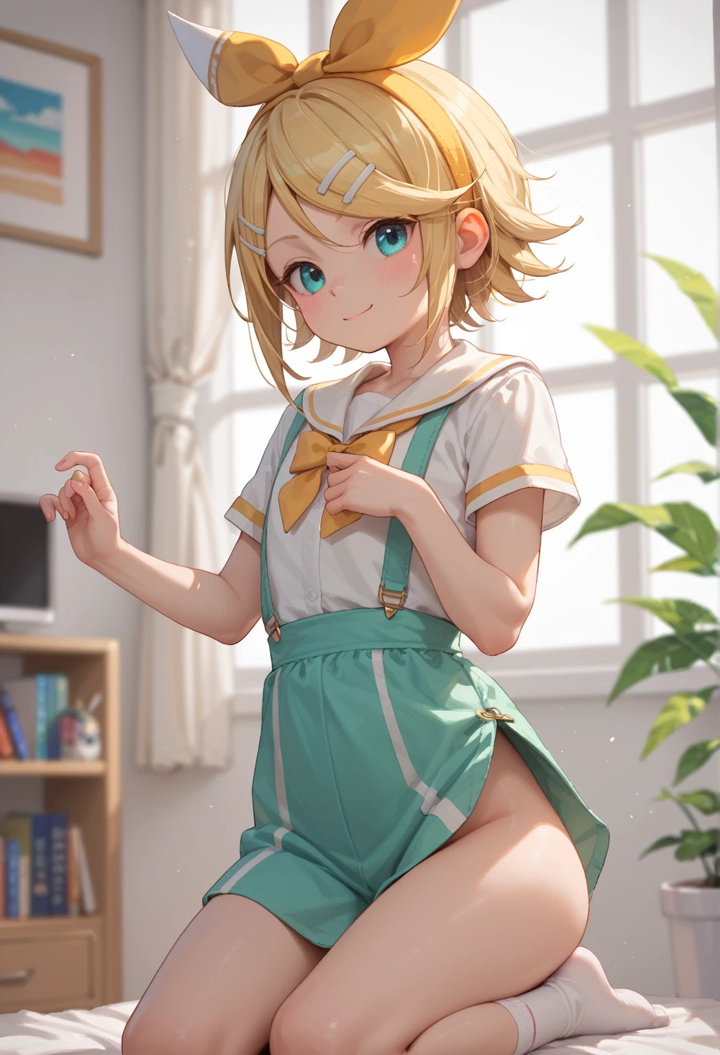Master Parts, Best Quality, Render Jobs、。.。.。.3D Styles、。.。.。.3DMM、。.。.。.3D, 1girl in, Soio, yellow hair, hitornfreckles, jewely,Break out in a cold sweat、 (Embarrassed look)、(((seated and restrained)))、(((Tied behind your back)))、((((M-shaped legs))))、Realistic, full length, Clear and simple background, yellow fringe, (Long Skirt Dress)、(((Nipples visible from the chest)))、looking at away, Short bob hair, Separated lips, green colored eyes, gargantilha, makeup,, Beautiful teeth, Yellow shoes、((no-pantie))、(((オマンコFocus on)))、(((())))、((((pubic hair is yellow))))、(((Pubic hair is visible)))、((Yellow man hair has grown))、(((((Visible yellow man hair)))))、Realistic body、(life-likeオマンコ)、(((very realistic cameltoe)))、(((up skirt))),(((オマンコLooks)))、(Cameltoe),、Small、are small、the shape of the papilla is visible、(((The shape of the nipple is clear)))、((pointed papillae)