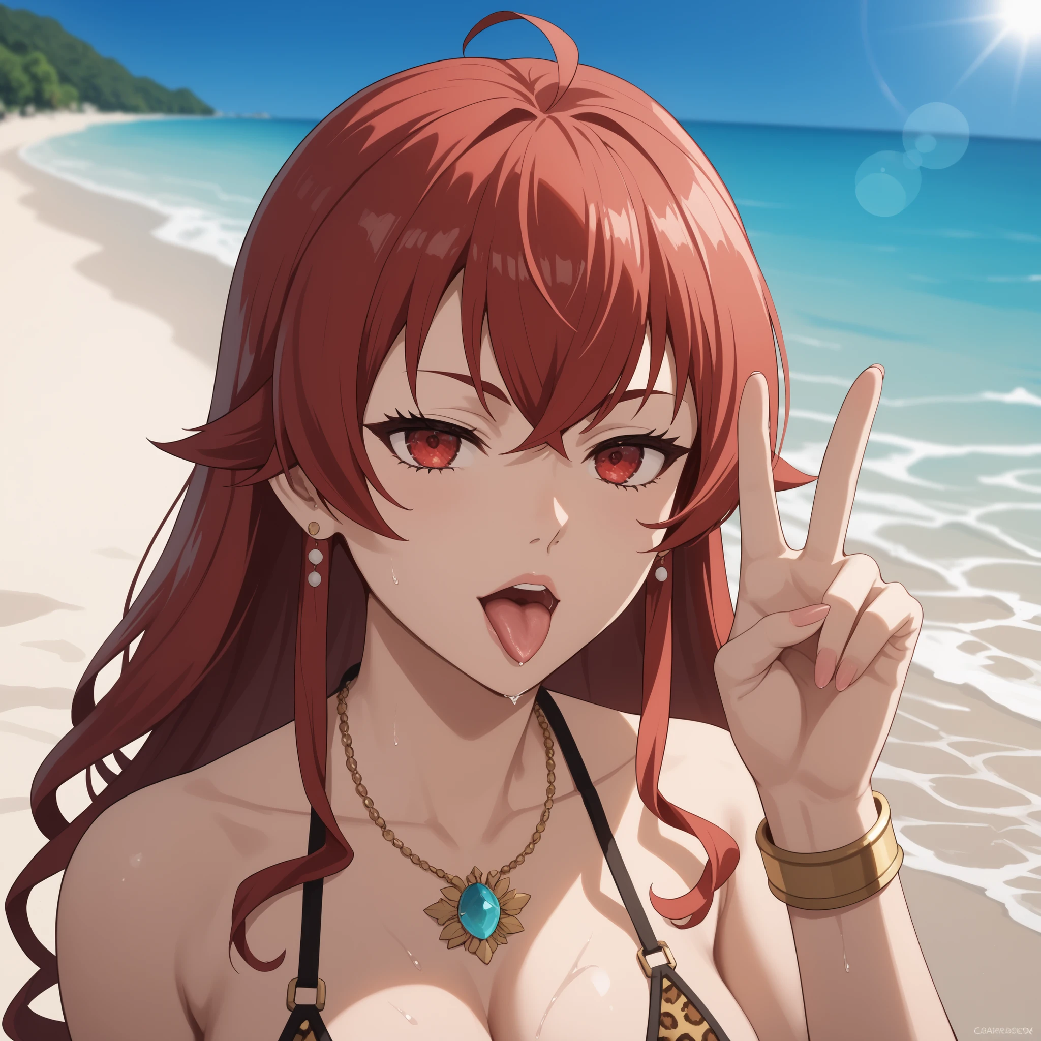 score_9, score_8_up, score_8_up, 1girl, paizuri, detailed background, ((night)), fireworks in sky, beach, medieval, ??? on face, grin, cute, collarbone, ???, ????? between breasts, ((nipples)), beautiful embroidery,intricate,((elaborate high detailed bikini)), one eye closed, rosaria from genshin, nude, from side, sand ground, pubic hair,