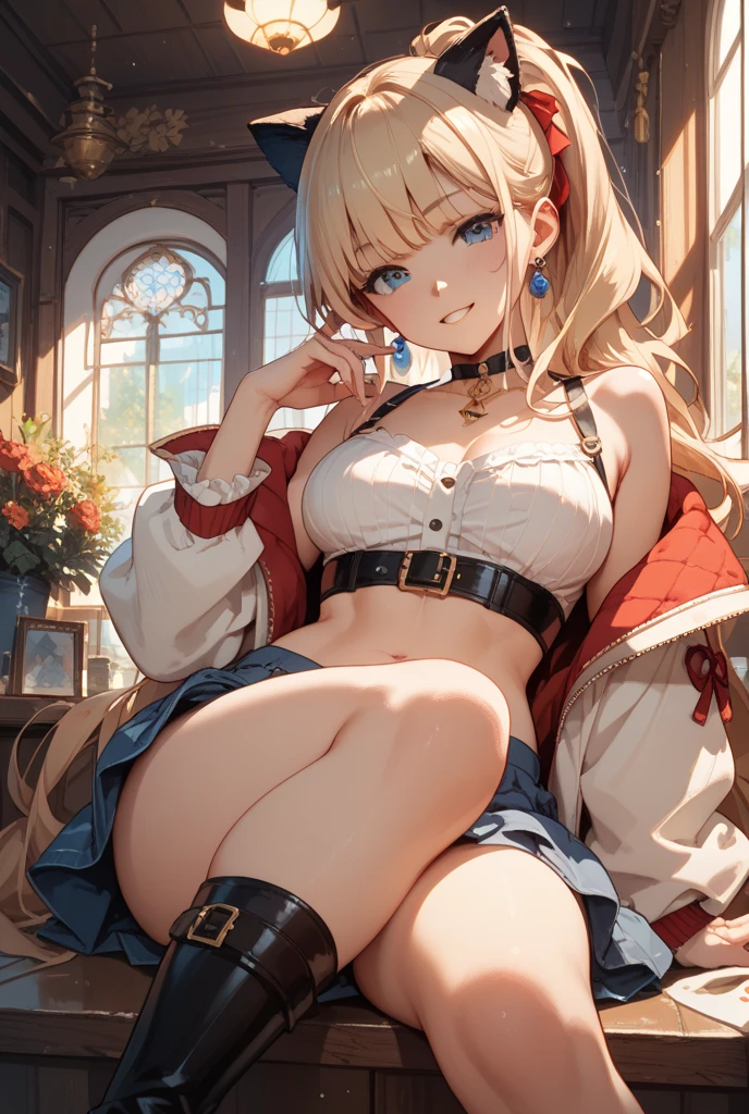 Anime Waifu beautiful detailed eyes, beautiful detailed lips, extremely detailed eyes and face, longeyelashes, 1girl, sensual, young woman, medium breasts, beautiful feminine face, nice thighs, slim, sexy, erotic, beautiful clothes, perfect body, cinematic lighting and framing, (best quality,4k,8k,highres,masterpiece:1.2),ultra-detailed,digital painting,portrait,glamorous,highly detailed,soft lighting,warm color tones Beauty、30 years old、mini skirt、panties、meaty、buttocks emphasis