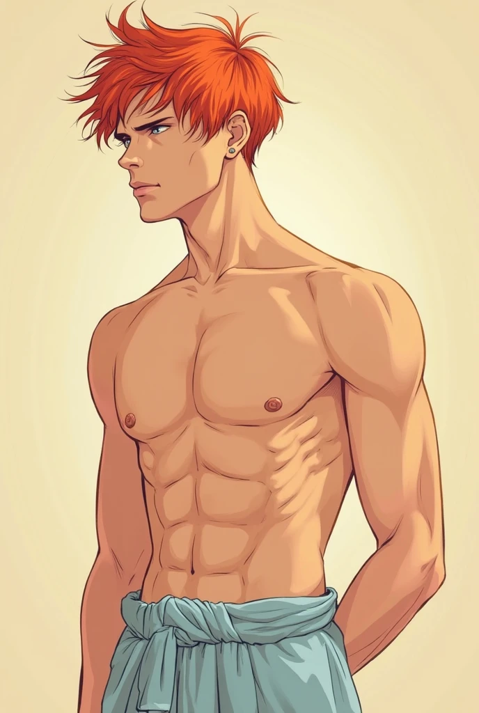 skinny naked man red hair mullet big dick