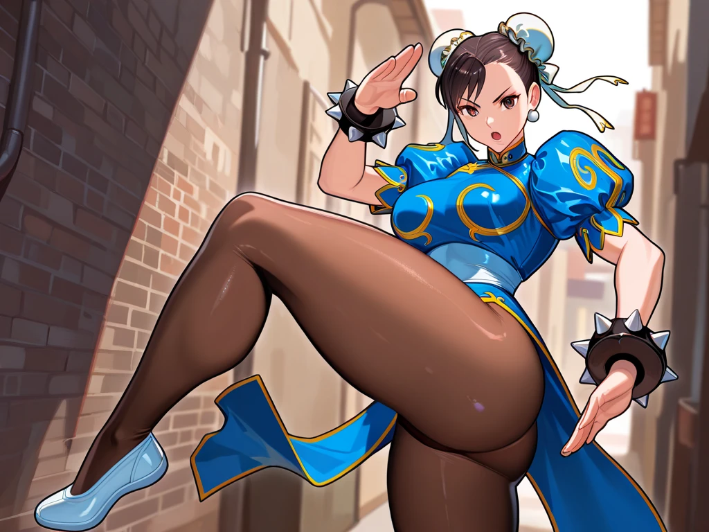 Personaje chun li street fighter , con su ropa de caracteristica , full body size, cuerpo completo y zapatos