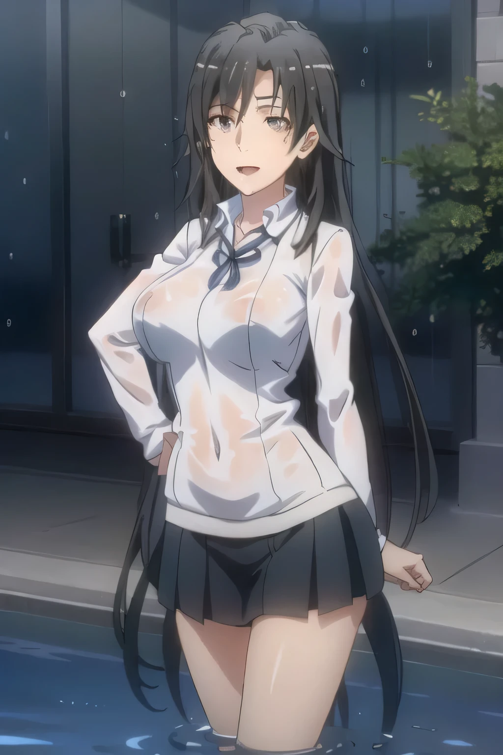 {yukinoshita_yukino_yahariorenoseishunlovecomewamachigatteiru:1.15},black hair, blue_eyes, , 1 girl,,alone, hair between eyes,(torn clothes, check mini skirt,:1.5),show off white lace panties, bare shoulders,, cleavage,thighhighs,long hair, ((orgasm:1.5)) , beautiful light, half eye closed, close up face,　　　　　　　　　　　　　　　　　　　　　　　　　　　　　　　　　　　　　　　　　　　　　　　　　　　　　　　　　　 beautiful upper body, Beautiful body, beautiful character design, perfect eyes, Perfect face, expressive eyes, looking at the viewer,(lie on road),in the center of the image, official art,High Definition CG Unity, Perfect lit, bright_front_face_lit, ,(Highest_quality:1.0),4k,Super detailed, photograph, 8K, nffsw, High resolution, absurd:1.2, kodak portrait 400, film grain, Lens flare, (lively_color:1.2) (beautiful,small breasts:1.4), (beautiful_face:1.3),(narrow_waist),blush, ((detail nipple)),,