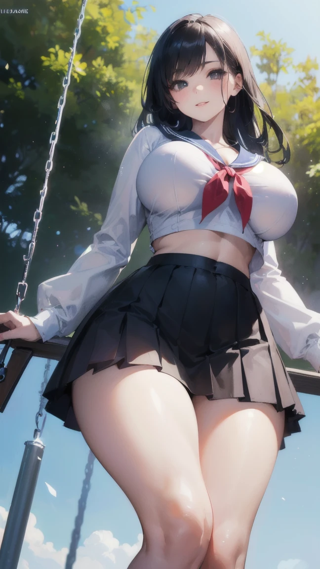 1female,35yo,熟妇,Slim,Huge breasts,long leges,Big breasts Thin waist,Pornographic exposure, 独奏,(Background with:bamboo forrest,Stand in a sea of flowers,in summer) She has very short black hair,standing on your feet,Sweat profusely,drenched all over the body,seen from the front, Twist braids, mostly cloudy sky,(((tmasterpiece),(Very detailed CG unity 8K wallpaper),best qualtiy,cinmatic lighting,detailed back ground,beatiful detailed eyes,Bright pupils,(Very fine and beautiful),(Beautiful and detailed eye description),ultra - detailed,tmasterpiece,)),facing at camera,A high resolution,ultra - detailed),revealing breasts,Bare genitalia, Bulge,Camel toes,Raised sexy,Flushed complexion,Open-mouthed,frontage,Sailor's cap,elementary student(Wearing:Sailor uniform,with no underpants,Stroke the lower body)nakeness,upper body photos