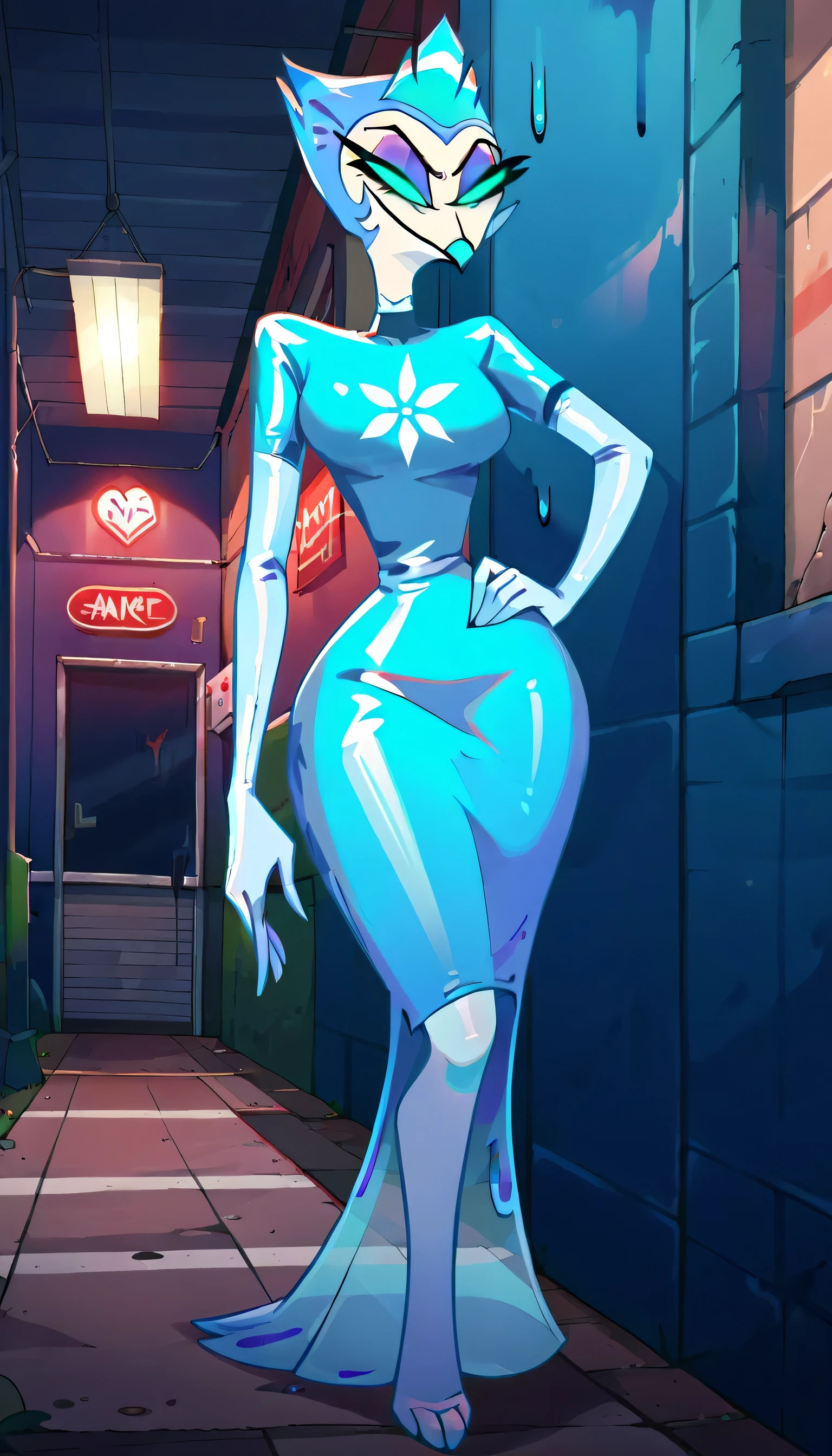 (dark lighting), (ultra intricately detailed), (super-detailed CG: 1.2) , (8K: 1.2),(Original), ((supernova)), (Aletta ocean face), ((galaxy body)), ((indigo hair)), ((white sclera), (Masterpiece), (hairs flows downward)), (rick and Morty character), (lavender face), (Best quality),(Masterpiece:1.4),Anime-ish high quality,(Masterpiece),(gigantic breasts), white neck piece, (white arm gloves), (white legs), Masterpiece, (white thighhighs), white gloves, Super clear picture quality，Clearer than movies,（Fine face）Best quality, absurderes,((masterpeace, 4K, 8K, Yes, A high resolution))1girll, bikini model，Ten-pack abs，Ten-pack abs，Ten-pack abs，Ten-pack abs，Ten-pack abs，Ten-pack abs，Ten-pack abs