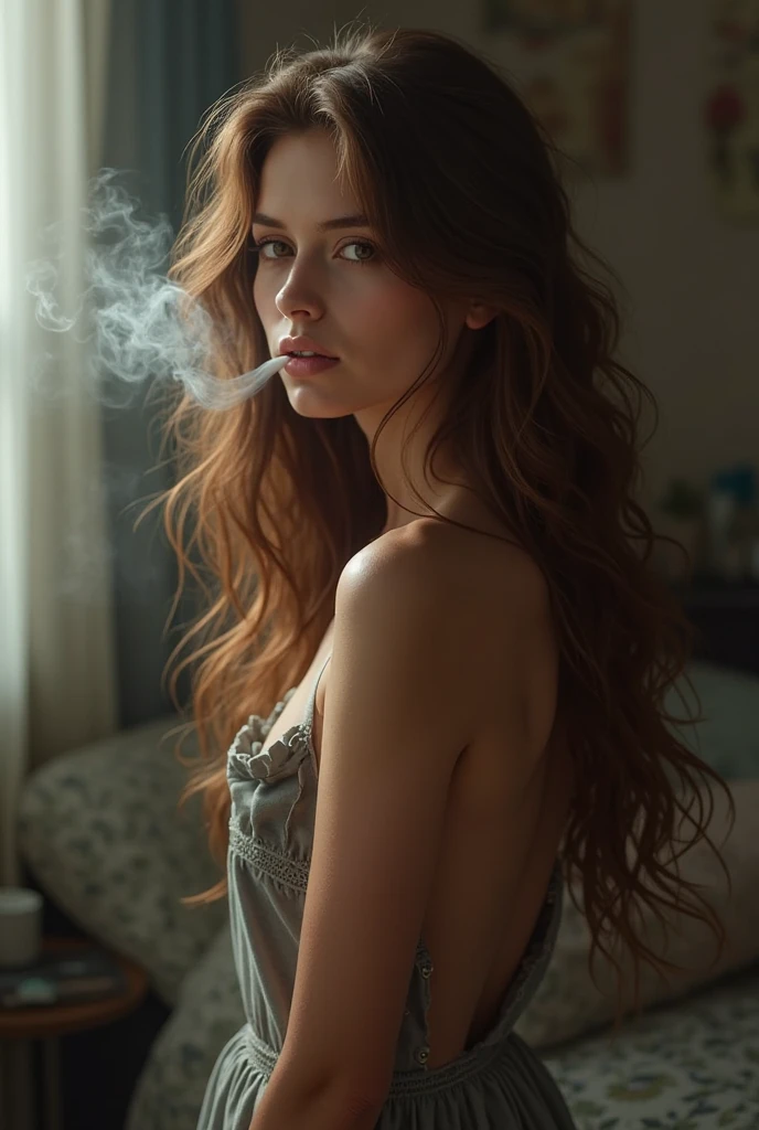 a female DJ performing cooking gestures with a frying pan on DJ decks on a stove, beautiful detailed eyes, beautiful detailed lips, extremely detailed eyes and face, long eyelashes, painting, oil painting, 8k, high quality, hyperrealistic, intricate details, vibrant colors, dramatic lighting, cinematic composition, dynamic pose, steaming frying pan, kitchen stove, modern kitchen interior, warm color tones, photorealistic