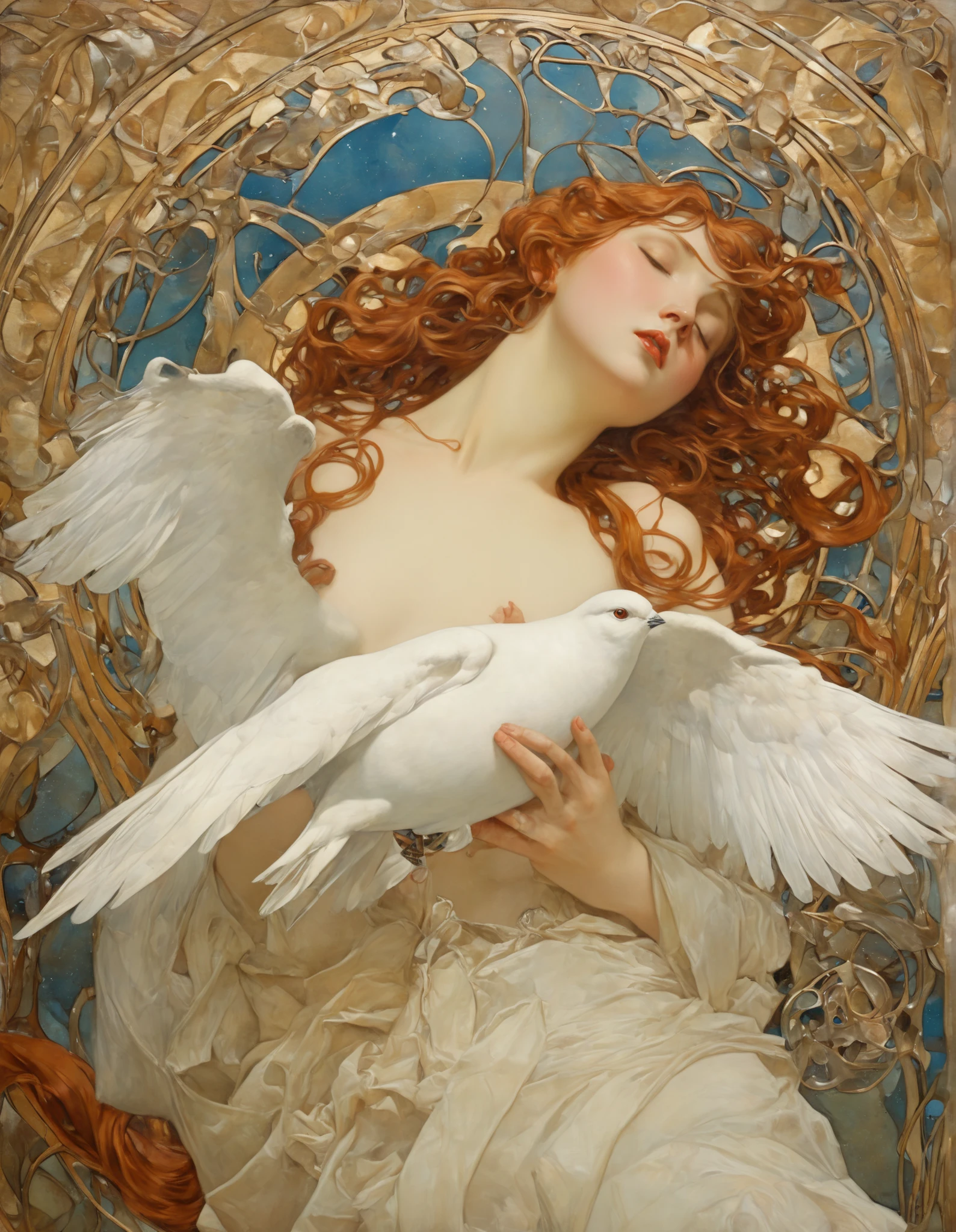 Nest, inspired by Walter Crane, best quality, masterpiece, 8k