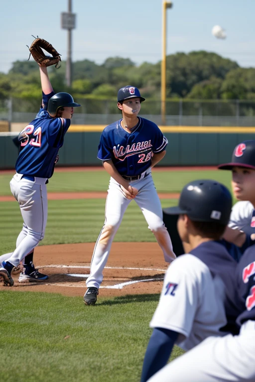 children playing baseball