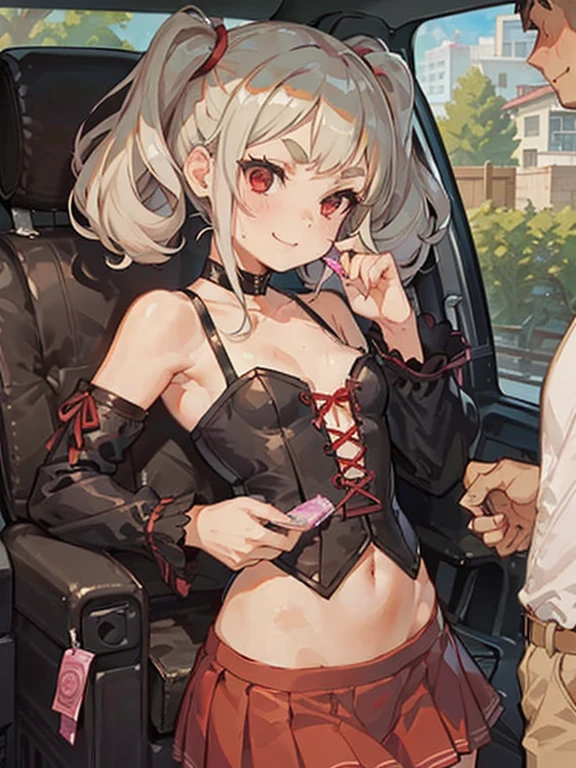 masterpiece, best quality,
curren chan \(umamusume\), smile, park, closed mouth,black bra,black panty
cowboy shot,huge breasts