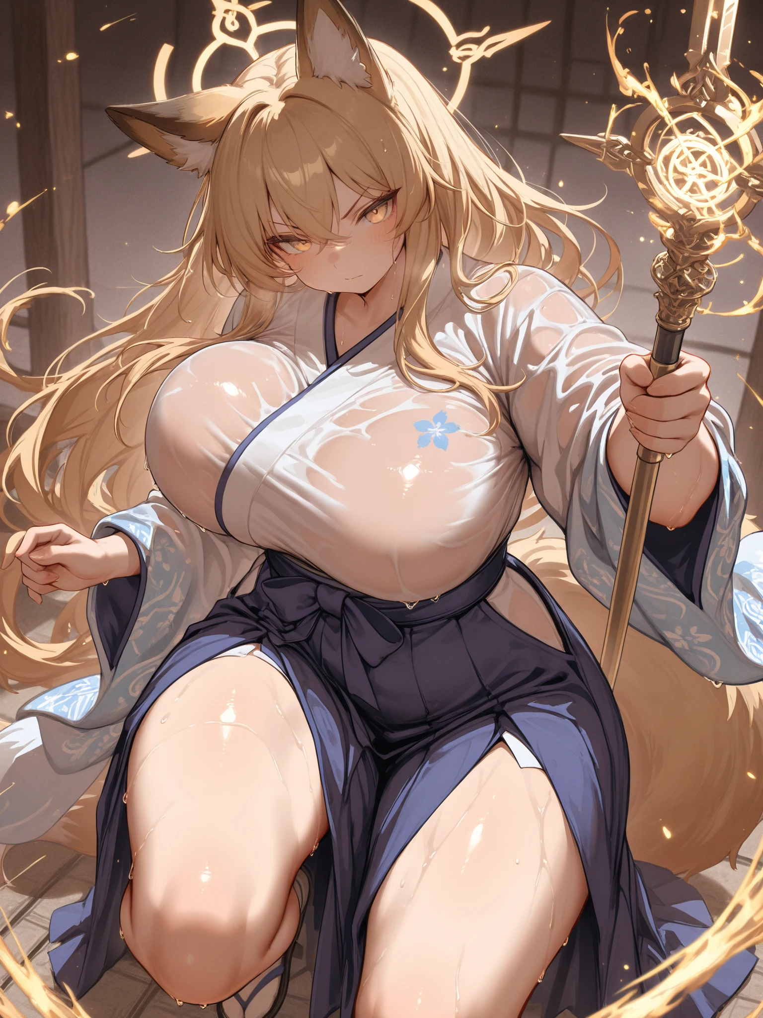 bust_portrait, blonde hair, motherly face, blue face, smiling, ssbbw, maternal, greek goddess, white toga, golden wreath in hair, huge breasts, colossal breasts, bbw, thicc, huge thighs, fat ass, golden staff, white heavenly background, ssbbw, bare thighs, huge thighs,