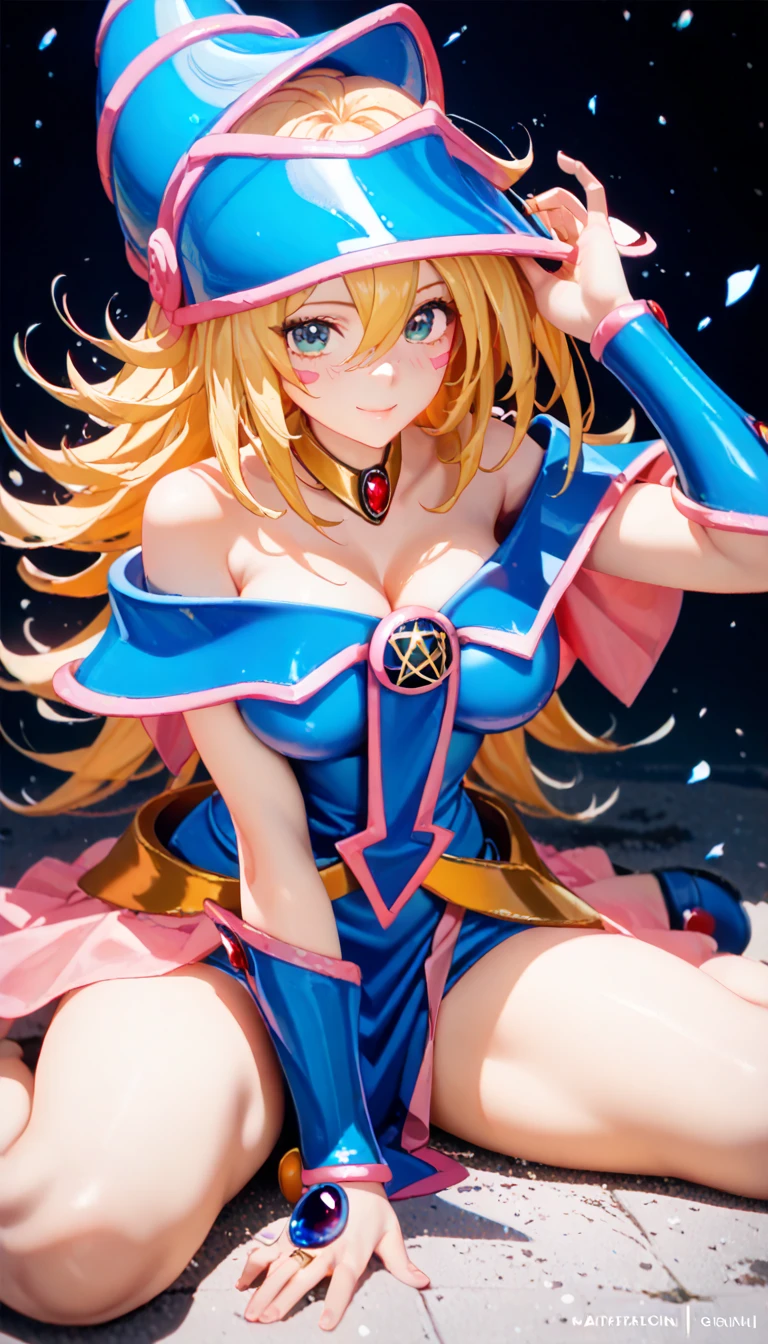 Black Magician Girl、super breasts、thick thighs、blonde hair、magic circle、8K, 4k, highest quality, High resolution: 1.2),winking、cute anime face、Pink blush on cheeks、noise removal、Leotard that bites into、have a cane、Hold your cane、Rear view、Turning around、full body portrait、T-back that digs into your butt、Glowing green eyes、Laughter,，[[Delicate fingers and hands：0.55]：：0.85]，（Finger details）， （Woman stretches her right hand：1.7），fingering，（juice：1.2）），Embarrassed expression、The expression on your face when you can&#39;t bear to go to the toilet，（Sexual pleasure expression：1.4），（pained expression：1.2），close eyes，sexy look，look up

