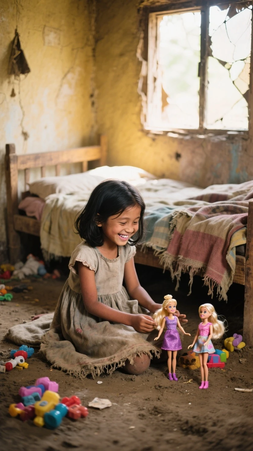 a full body shot, four 3 year old childs, playing with toys, happy face, very expressive gesture in face, ((Peruvian skin)), clean dark hair, a interior of house background, HDR, natural hot lights, diary clothes the intention is show a obtaining new abilities. (((stock photo style:1.8)))