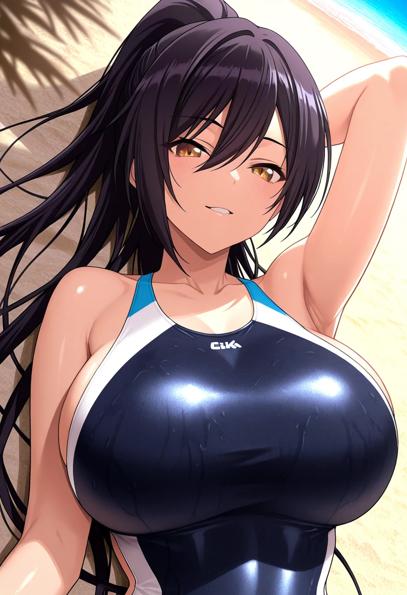 (masterpiece, highest quality, super detailed), (figure), (detailed and beautiful eyes), (1 girl), (alone), looking at the viewer, cowboy shot, blush, better hand, perfect hands, five fingers,spread legs,(((Tiger pattern metallic super micro bikini))),Mansuji,transparent nipples,oily skin,((((Sweat)))),sex,beautiful eyes,big breasts,night club ,Low - Angle,sit、spread legs、front、knee socks、embarrassed face、smile