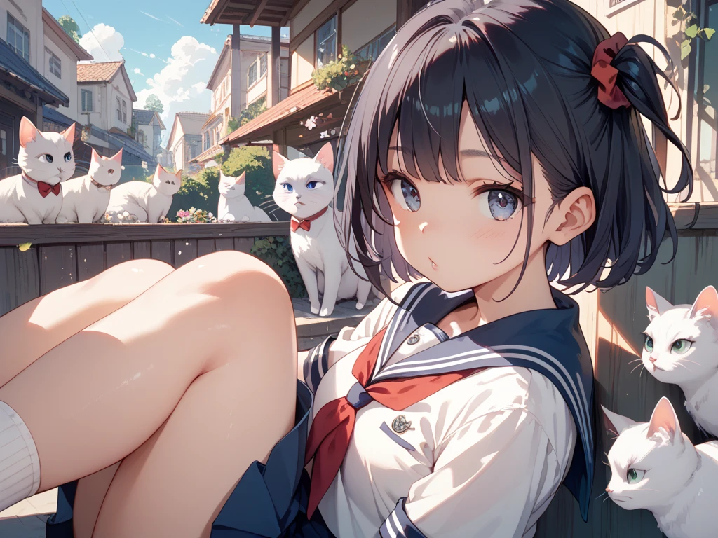 Raccoon Personification Sailor suit anime upright classroom