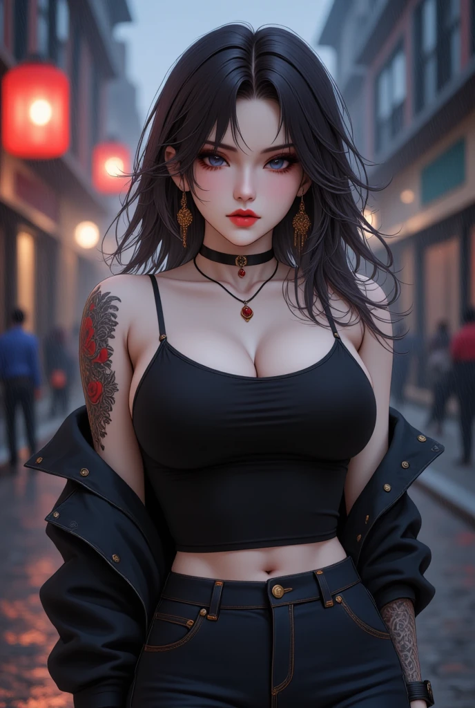 (masterpiece, best quality:1.4), (beautiful, aesthetic, cute, adorable:1.2), (depth of field:1.2), sexy, perfect female form, great breasts,spreading legs, expressive eyes, long hair, Asian teenage delinquent with a kendo stick, dark night, neon lights, bokeh, vibrant colors, heavy make-up, bloody red lipstick, fiery red hair, pink yukata, extensive red and black tattoos, silver jewellery, cleavage
