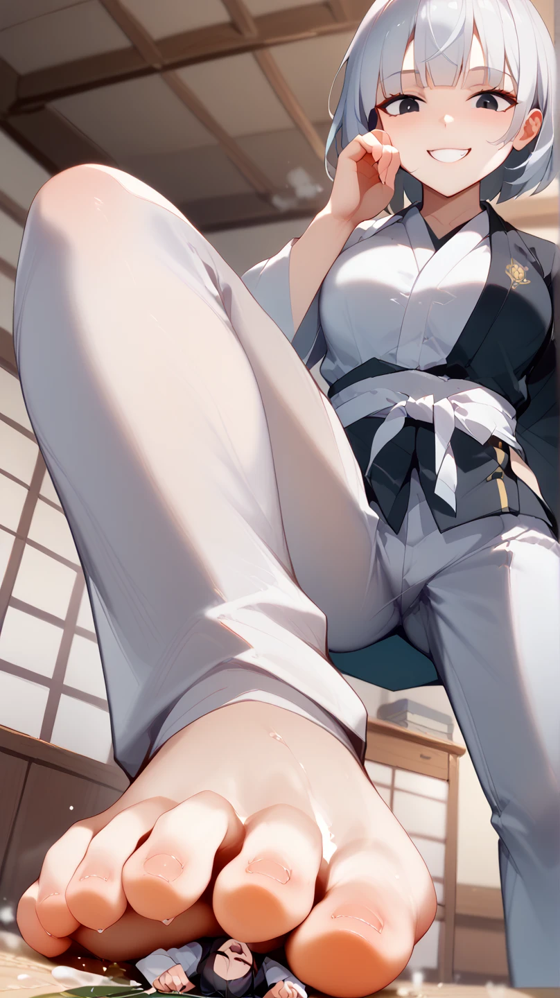 senjumaru shutara, long hair, bangs, blunt bangs, black hair, sidelocks, (black eyes:1.5), makeup, lipstick, red lipstick, huge breasts, curvy, anatomically correct, best quality, masterpiece, high quality, high details, highres, HD, blush, 1girl, breasts, sitting, grin, sweat, large_breasts, looking_at_viewer, knee sock, solo, underwear, panties, spread_legs, chair, japanese_clothes, blush, indoors, "glow effects, godrays, Hand drawn, render, 8k, octane render, cinema 4d, blender, dark, atmospheric 4k ultra detailed, cinematic, Sharp focus, big depth of field, Masterpiece, colors, 3d octane render, 4k, concept art, trending on artstation, hyperrealistic, Vivid colors, extremely detailed CG unity 8k wallpaper, trending on CGSociety, Intricate, High Detail, dramatic", (shaded face:1.2), hollow eyes, brown eyes, looking at viewer, heavy breathing, expressionless, lipstick, lips, sweating,