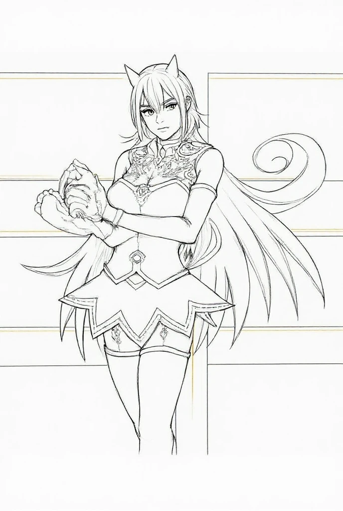 a drawing of a woman flying through the air with wings, clean anime outlines, thick black lineart, clean lineart, thick lineart, outline sketch, simple lineart, bold lineart, full body concept, badass pose, fighter pose, perfect lineart, thick outline, line art!!, heavy lineart, full body character drawing, fight pose