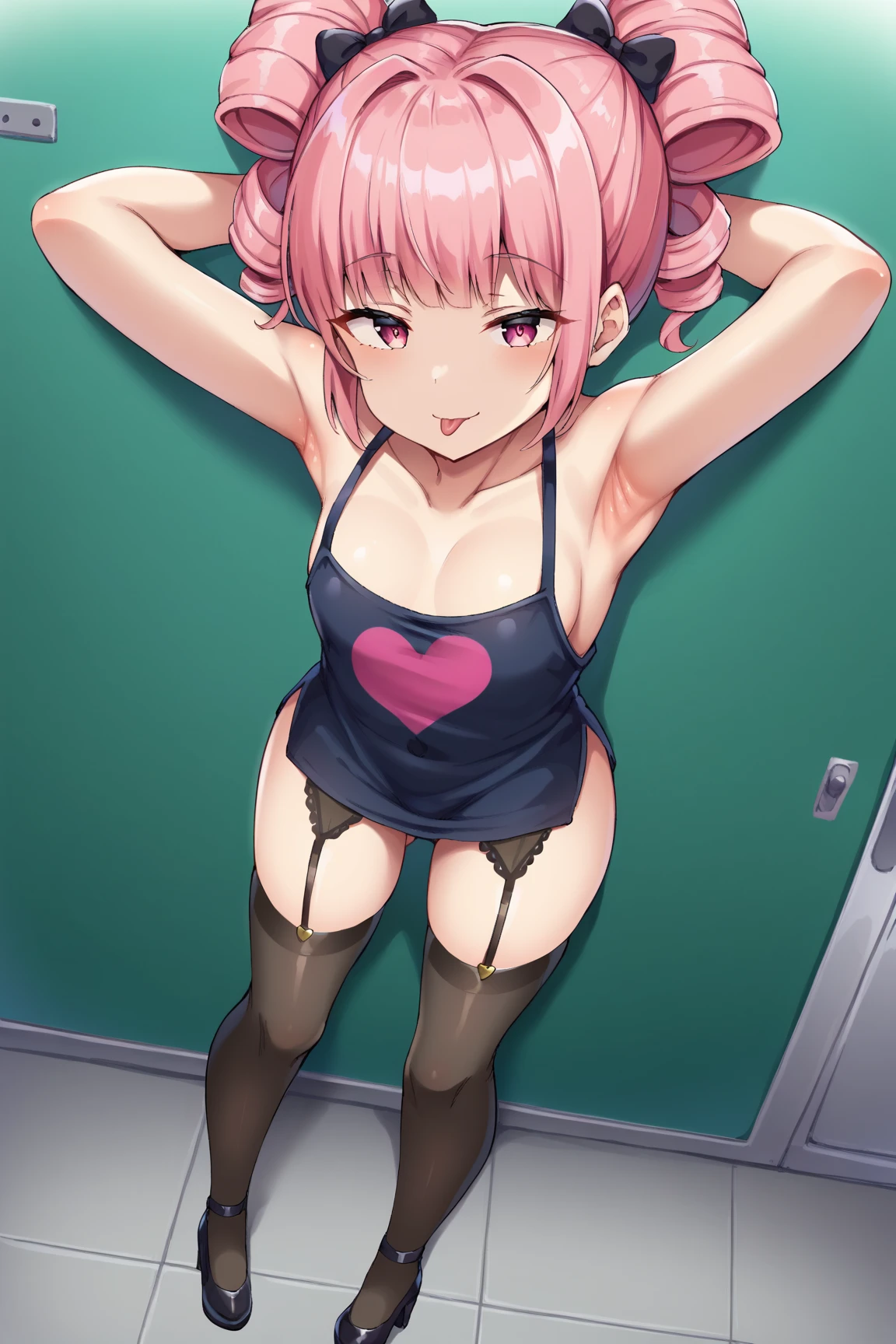 Beautiful illustration、top-quality、超A high resolution、Professional、cute girl has no hair、(((Mouth wide open)))、((Small area bikini))、side-tie bikini bottom、Black eyes、(Open legs:1.5)、lovely thighs、glowing thigh，embarrassed from，Red headband，shiny，White sweat on the face，cum in mouth、drooling in the mouth，White runny nose，shining face，(Open your mouth wide)，Show your，Erect nipples、White liquid on the face，(((nipple erect)))，Stick out the tongue，White drool，Drooling，steam、Left and right２Hairpin、full body Esbian、Pink、Medium Hair、Blunt bangs、Shyness、(((Crouching Pose)))、White runny nose、((Bitten underwear))、Sheer clothes、colourfull、outdoor shooting stage、(((i&#39;I&#39;m drooling over the microphone at my feet..)))、Skinny Legs、Hold it with your left hand、There are many video cameras around the girl.....、Puddle under your feet、Girl trembling with sexual climax、Cameltoe、Spread  、