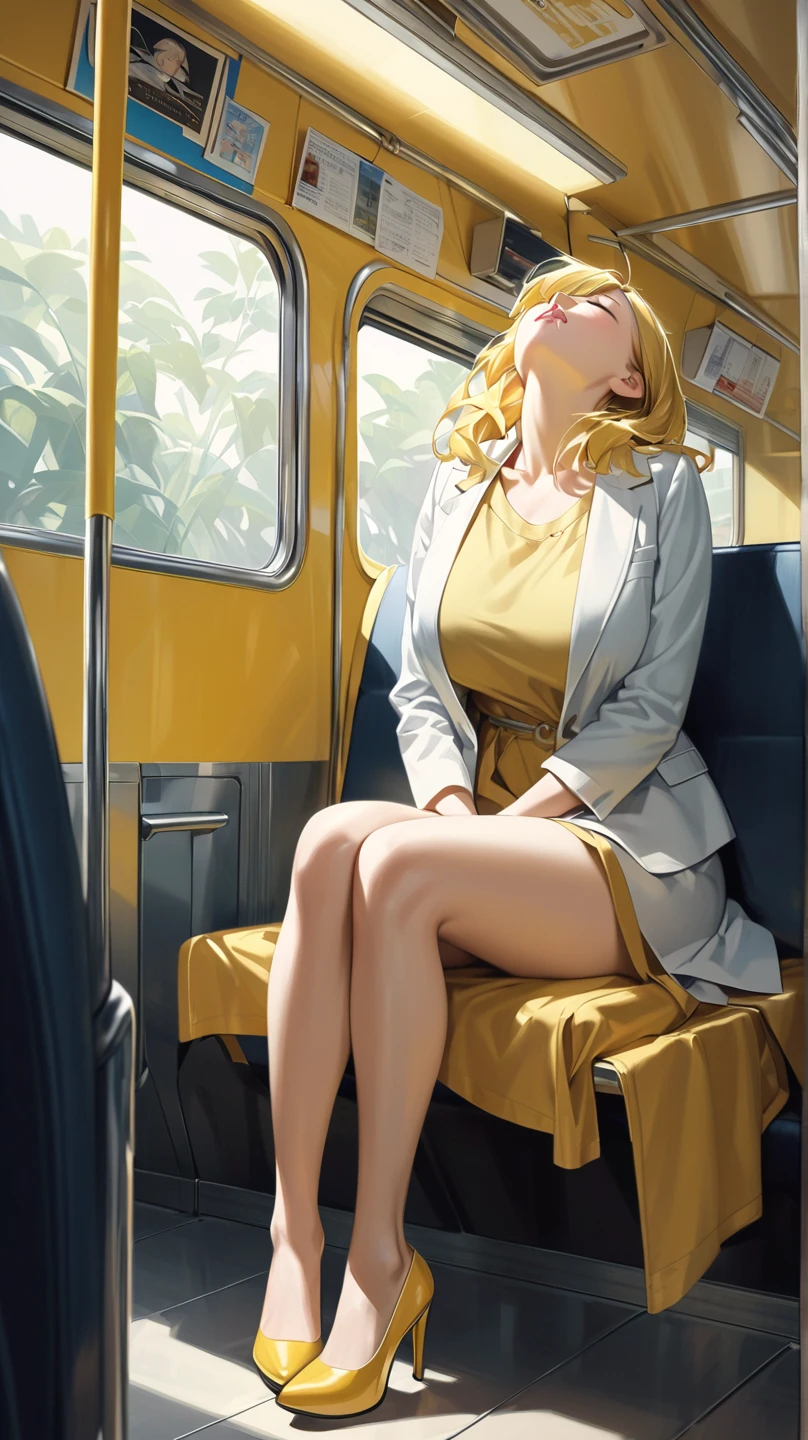 (Masterpiece),(best quality:1.0), (ultra high definition:1.0), details, A young girl., blue sun protection coat, golden hour, Beautiful, detailed skin, (Sitting in the car), ดวงตาที่มีdetails, open legs, sexy, Wet crotch, Embarrassing, natural light,