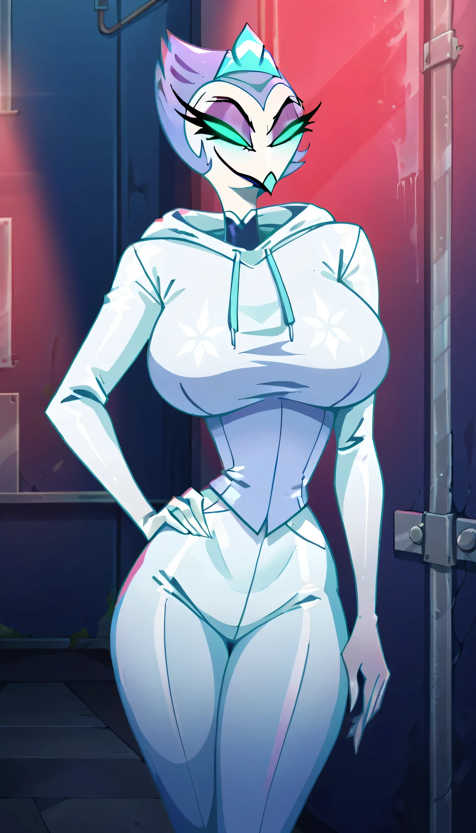 uma mulher, Albino, bochechas fofas, afro encaracolado perolado, fleshy lips, seios pequenos, bunda gorda, shoulder to shoulder sweater, saia longa , copos , cold vibrations, 4K resolution, deusa japonesa, voluptuoso, olhando para o espectador, dominante