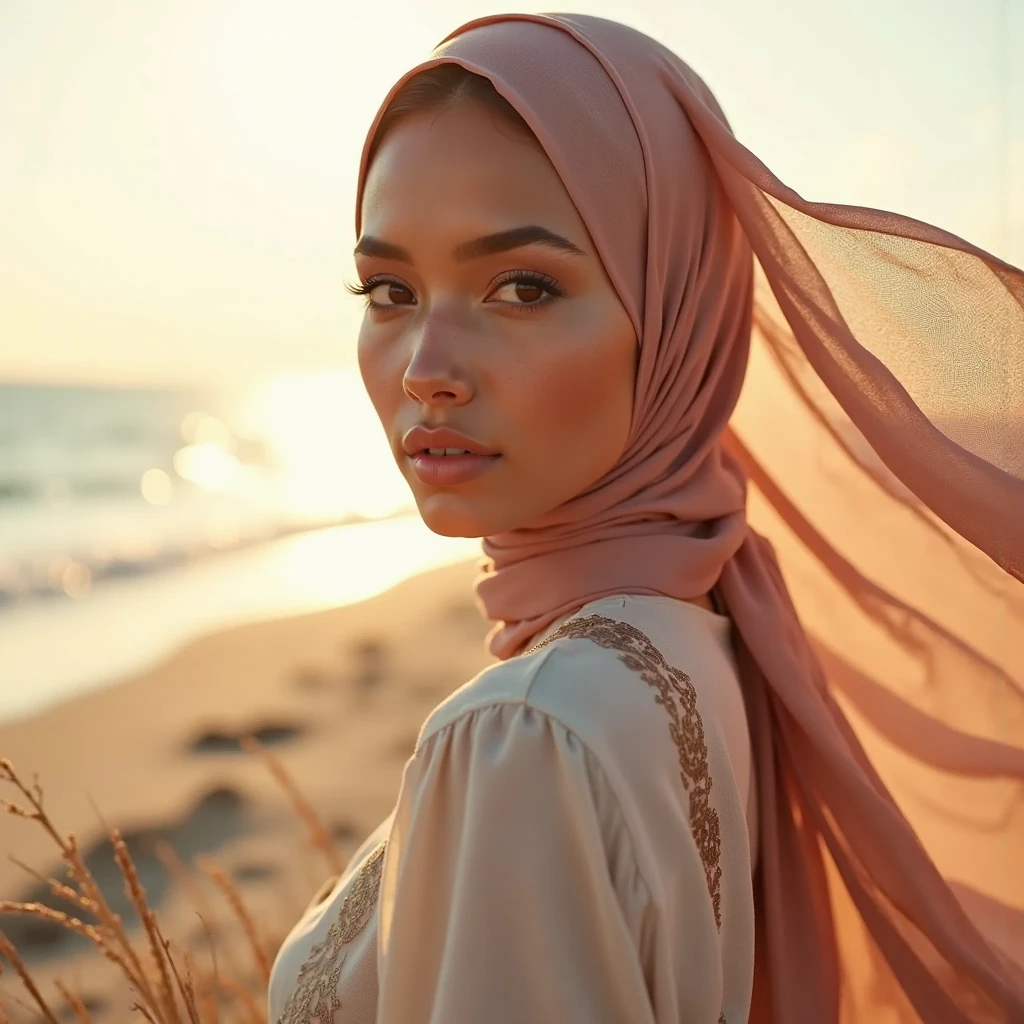 cinematic film still of <lora:hijab_1.5:1.2>
a naked woman in a coral hijab scarf Hijab style, shallow depth of field, vignette, highly detailed, high budget, bokeh, cinemascope, moody, epic, gorgeous, film grain, grainy
