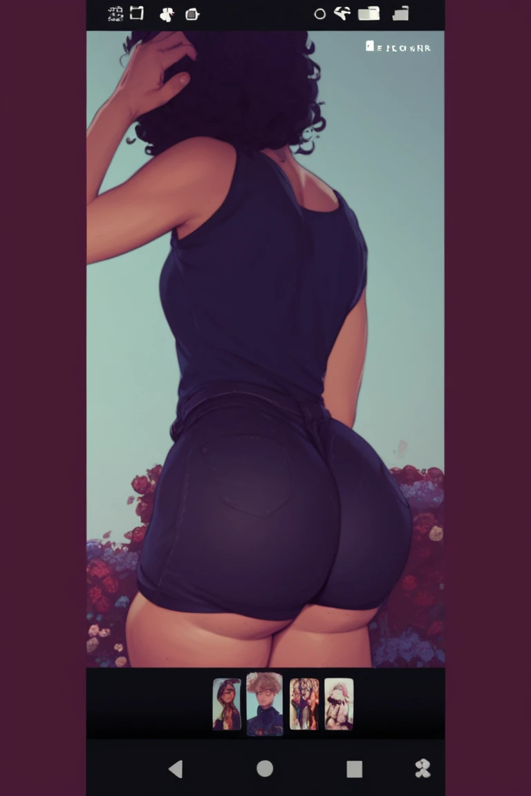 Curvy Latina with dark colored hair, in white bra and white full coverage cotton panties, back shot, 3d animated movie art style, intricate details