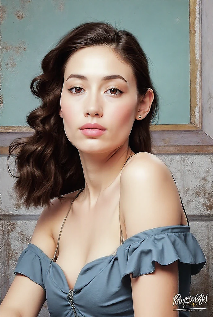 arafed woman with red lipstick and a necklace posing for a picture, vintage color photo, sixties pinup, color studio portrait, retro pinup model, old color photo, vintage makeup, glamour portrait, portrait of modern darna, 5 0 s style, 50s style, retro 5 0 s style, 1950s vibes, photo of a beautiful woman, High quality image, masterpiece, detailed hair texture, detailed skin texture, detailed cloth texture, 8k, add fabric details, ultra detailed skin texture, ultra detailed photo, skin pores, cloth details, high skin details, realistic hair details