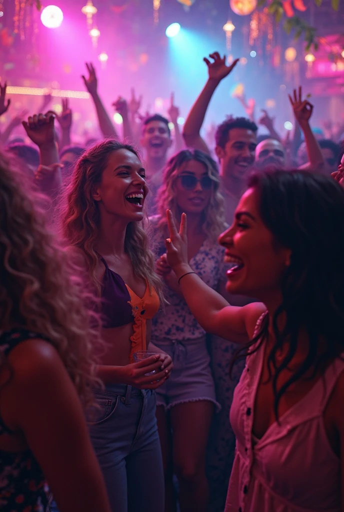 Young people dancing at a disco