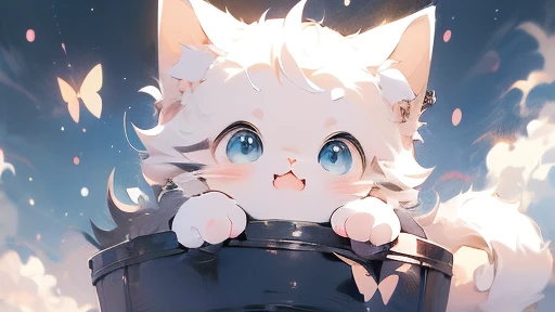 (best quality,4K,8k,high resolution,masterpiece:1.2),Super detailed,Cat,white Cat,diaper,Cat wearing a diaper,male hairy body,Shiny silver slime covers body,Mucus runs down the body,Glittery silver slime,white collar around neck,red pupils,Cat ears,Cat nose,slimy texture,Sparkling slime,Reflective surface,light shining on mucus,soft fur,curious expression,playful gesture,Happy gaze,deliCate whiskers,Subtle fur details,lovely Cat