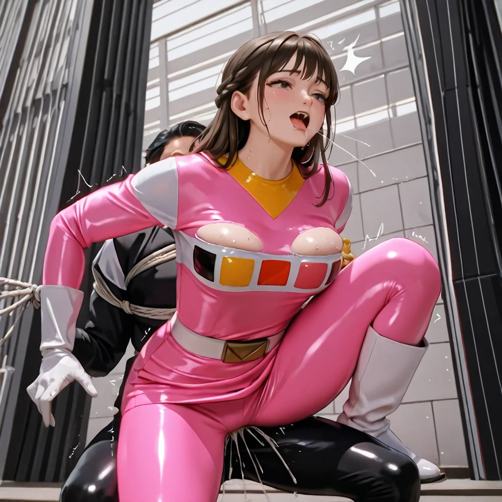 (The 8k quality, Ultra-high resolution quality, Ultra high definition, Photorealistic, Best Quality):1.5, (master piece):1.4, (camera angle from behindbelow):1.2, (inside the Gundam's pit, depiction of super cummimax in hard intercourse, me, double penetr5, (nsfw, 2ntercourse with 2 tall naked muscuen, threesome, dration, 1 RAIN MIKAMURA,ro, doggystyle sex, AMURA huggeehind by 1 tall naked muscular man with stand knees, cowlposition, woman on top, vaginal, extreme super thick penis, ((beautifully shaped RAIN MIKAMURA, pink latex bodysuits, yellow hairband, sght, Shoulder armor with anteshortcut hair, small breasts):3.0, extremely screaming, extremely exhausted expression, feeling super cumm face, closed super cumm eyes, flushd cheekum build, medium hight, striding on huge black man's crotch with bending backwardtremely, extreme sweaty n all over):3.5,