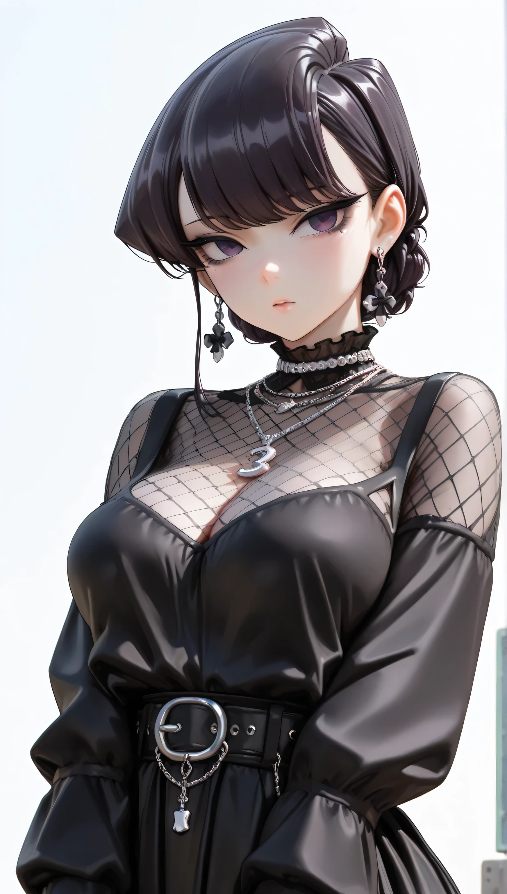 1 girl, smile, shirt, mini skirt, ((jirai fashion, jirai makeup)), big breasts、Enchanting cleavage、exquisite female body、detailed face、detailed person、perfect human body、detailed background