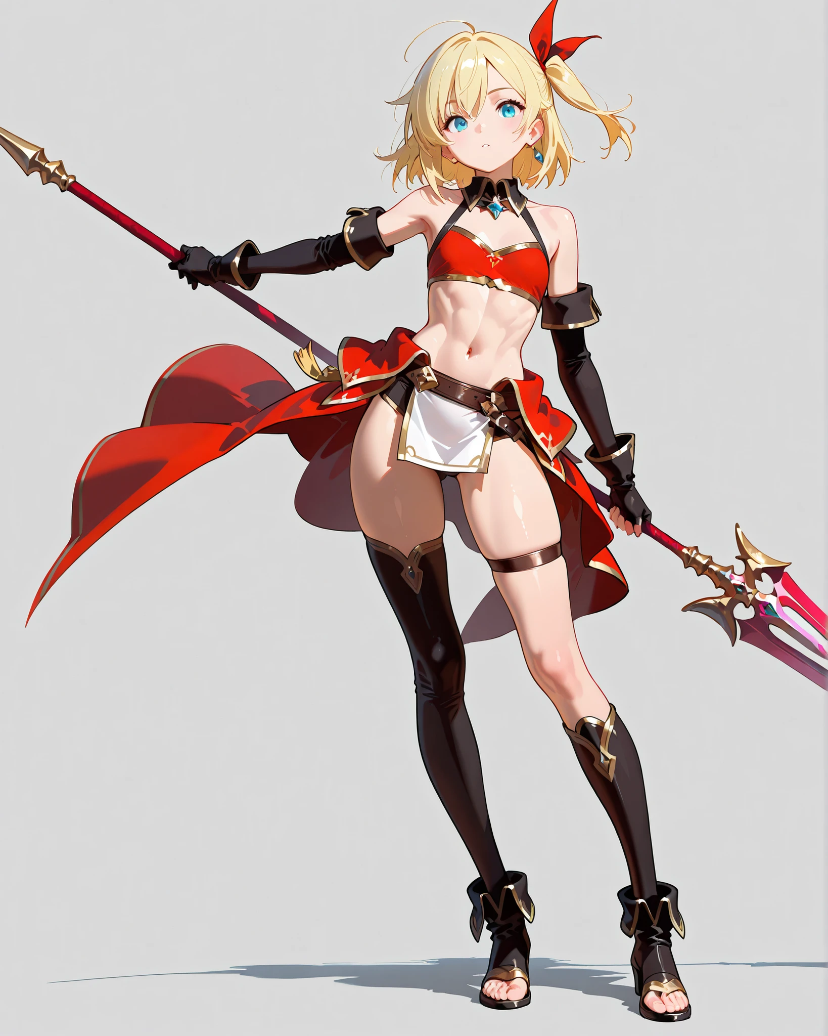 1girl, anime, cute girl, blank background, white background, fantasy, detailed fantasy dress with highlights, beautiful face, beautiful eyes, dark colors, black hair with multicolor streaks, red eye with different color pupil in eye, multicolor eye, medium small breasts (slightly big), slight cleavage, beautiful skin, cute, breast curtains, extremely delicate and beautiful, (beautiful detailed face:1.0), (detailed deep eyes), symmetrical breasts, deep eyes, shiny skin, portrait, slender waist, hips wider than shoulders, thighs, expressionless, young girl, luminous eyes, adorable,(Kpop idol),(aegyo sal:1),(Platinum blonde hair:1),((puffy eye)),Black panty,sexy posture,Superskirt, ultra high resolution,Black collar,slim figure, Abdominal y tattoo, womb tattoo,Tight-fitting leg ring,y tattoo on half-body,Bare skin, Armored hand,Hidden fingertips,Hand covered,Arm covered,Fist covered,{{beautiful detailed fingers}}, tufts of hair, moderate beautiful breast:1.0,(masterpiece:1.2), best quality, high-res, HDR, perfect face, intricate armor, delicate blue filigree, intricate filigree, red metalic parts, detailed part, dynamic pose, dynamic lights,