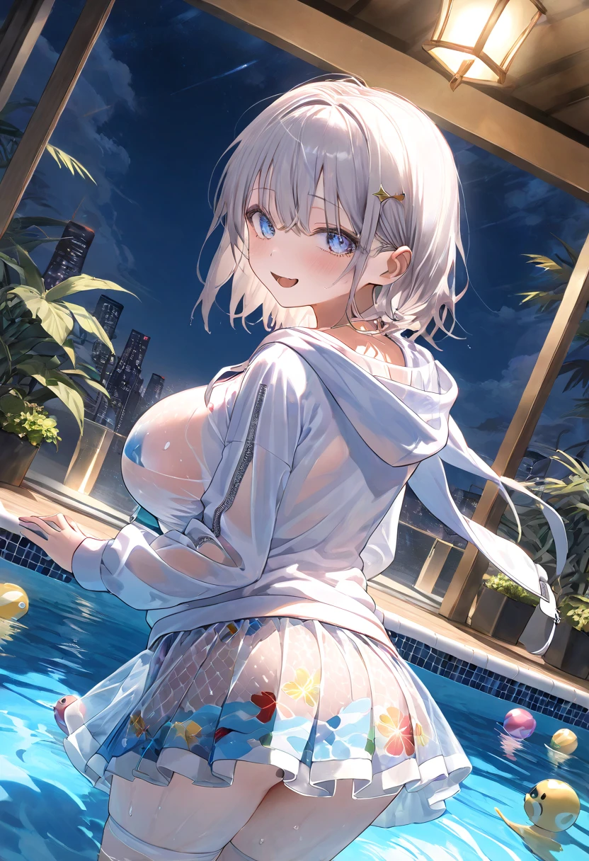 (highest quality)), ((masterpiece)), (Familiar), Perfect Face,Shiny skin,Beautiful breasts,how,Shiny skin、Sunburned skin、Sweat、Off the shoulder、Double teeth、Hotel、School swimsuit
、Short Hair、Braided Hair、Silver Hair、Young、Big Breasts、Breast Matching、Embrace、Night Pool、dark skin、Milking、2 girls、Breastfeeding