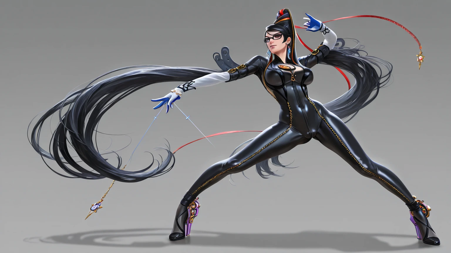Bayonetta cherry from the original game 1, posing with shinobu kocho from deamon slayer