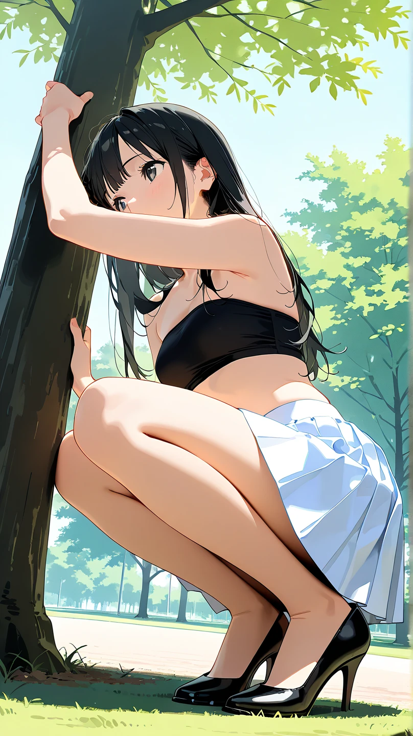 True Face　stand　alone　afternoon　bright　from the front　straight　Low length　Cowboy Shot　Place your arms behind your head　countryside　Beautiful views　Straw hat　Please show me your armpit hair　beauty　blush　Summer evening　Paddy field　Place your hands behind your head　About elementary school students　bikini　Swimsuit only