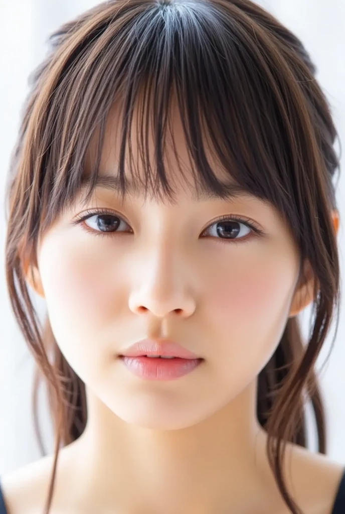 Dressed, (photo Realistic:1.4), (hyper Realistic:1.4), (Realistic:1.3), (Smoother lighting:1.05), (Improving the lighting quality of movies:0.9), 32k, One girl,20 year old girl, Realistic lighting, Backlight, Light on the face, Ray-tracing, (Bright light:1.2), (Improvement of quality:1.4), (Highest quality real texture skins:1.4), Detailed drawn eyes, Detailed painted face, Quality Eyes, (Tired, sleepy and satisfied:0.0), Face close-up, T-Shirts, (Enhance the mood of your body line:1.1), (Enhances the beauty of skin texture:1.1)