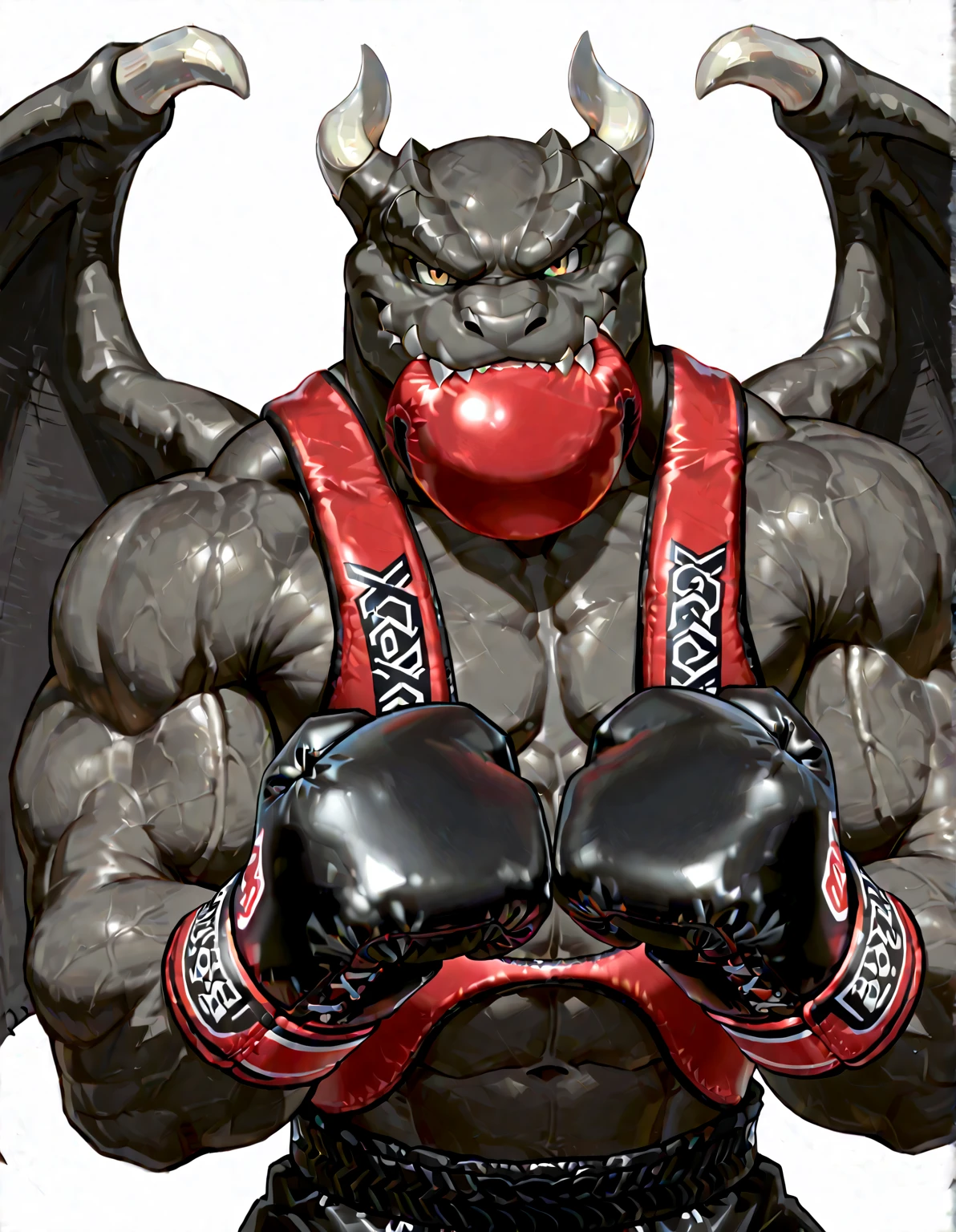 athletic charizard. 4k, high resolution, best quality, posted on e621, solo, anthro body, older male, male, adult, very masculine, dense muscles (tough build):1.5, correct anatomy, (white background, no background:1.2), (by grimfaust:1.2), (by wfa, by vorusuarts, by Traver009:1.0), (bare torso:1.1), (boxers, genital_outline:1.0), (blue boxing gloves), bare paws, (detailed eyes:1.2), sexy, (cel shaded:1.2), (sweat:1.5), visible breath, shiny muscles, sweat:1.6, cartoony shading, (watercolors:1.2), strong shadows, confident, proud, , (vascular, veins:1.1), (full body):1