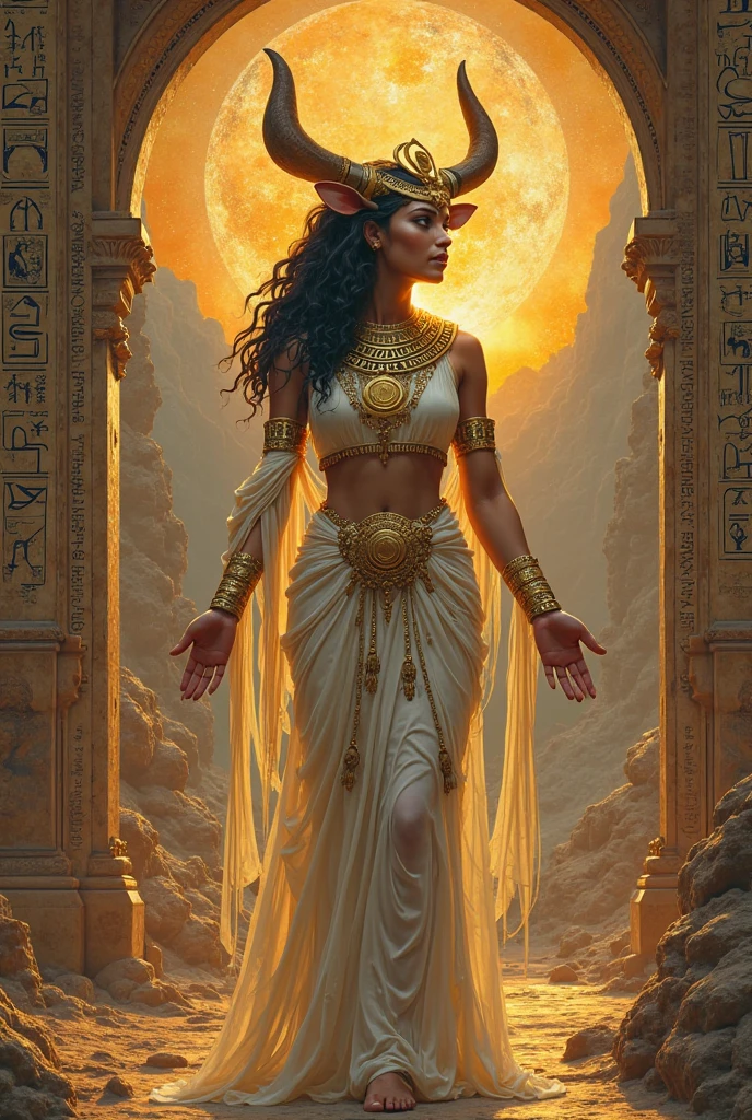 In the style of Clockpunk fusion, which is a combination of intricate clockwork mechanisms and the ornate aesthetics of the Renaissance era, a beautiful young woman kneels is on all fours, looking back at the viewer. In the Distance, a futuristic castle intersects the view of a vibrant cosmic galaxy in a starry sky. Gears, cogs, and intricate machinery interwoven with rich fabrics, elaborate patterns, and opulent details define the aesthetic of the image. The slightly post-apocalyptic scene has very dim lighting, and includes intricate patterns and motifs reminiscent of classical art. The magical cosmic view behind her is filled with the vibrant colors of space,the universe,and planets. The futuristic castle between her and the celestial display is illuminated brightly, showing off its futuristic architecture. Adult film actress Daisy Marie is bebeautif tanned Latina woman with shoulder-length straight brunette hair. Her face is round and heart shaped with an angular jaw and a shorter face length. She has wide almond-shaped blue eyes that sparkle like sapphires. She is slightly curvaceous with a well-toned body and perfect ass and has very dark skin. She has perfectly drawn hands. Her anatomy is perfect. She is wearing an unbuttoned white silk blouse that shows off her 34dd cleavage, leather miniskirt,black gloves,and black thigh-high boots. Around her neck is a gold necklace with vibrant yellow space gems embedded into it. She has a shiny gold chain around her thighs that have multiple vibrant yellow space gems embedded into it. Around her waist and hips, another gold chain is wrapped. It too is embedded with sparkling yellow space gems. yellow space gems embedded headphones cover her ears. She is on all fours, looking back at the viewer with a seductive look., masterpiece, best quality, highly detailed, official art extremely detailed CG unity 8k wallpaper, 8k resolution, full body, hair stick, jewelry, necklace, hoop earrings, sapphire brooch, Cinematic Lighting,