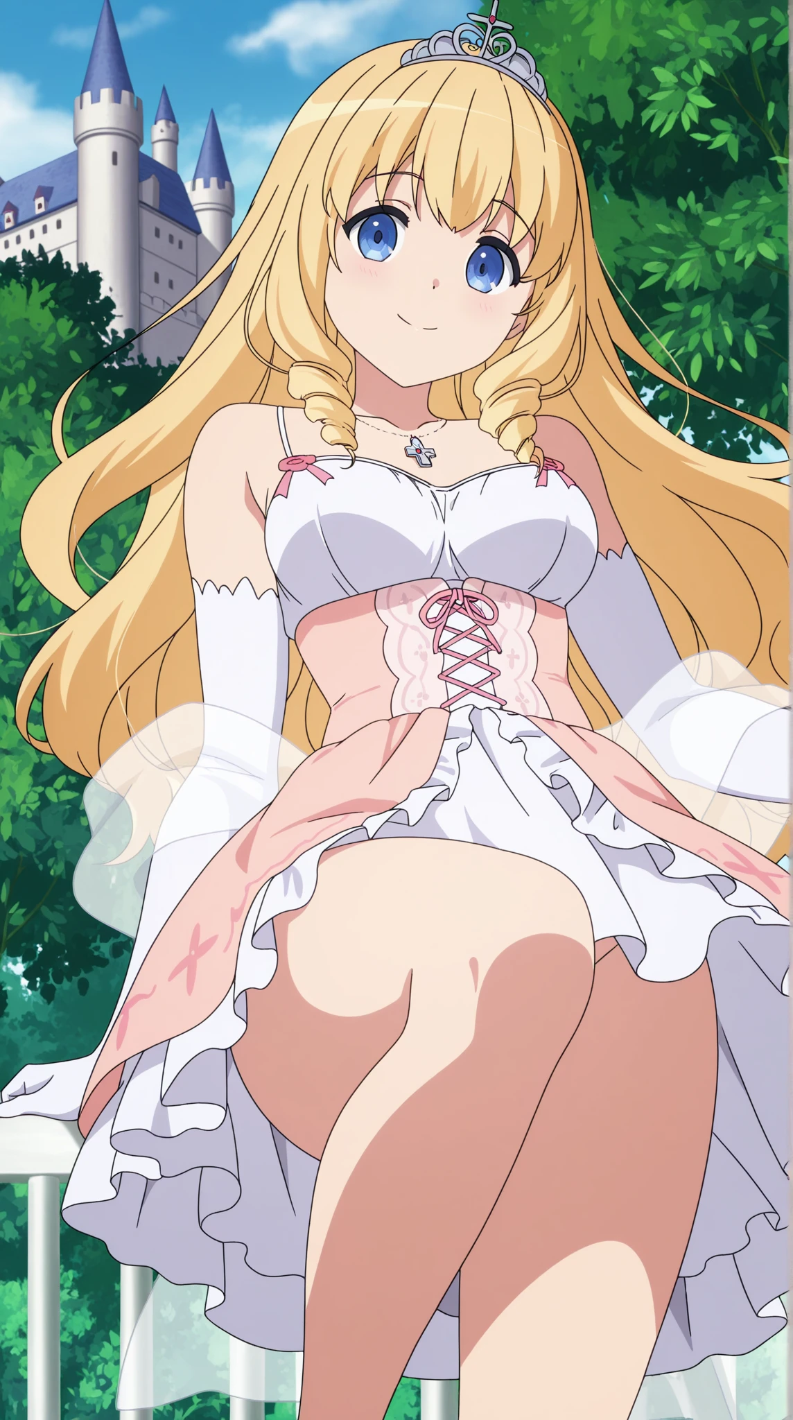 blush, smile,glowing aura, natural light, masterpiece,  glossy skin, juicy lips , ,sexy, hot,,juicy lips,hour glass, blonde hair,  wide eyes, green eyes, massive , dark lighting, long hair, pink bow, , platform shoes, bow in hair, golden round glasses, sandy blonde hair, black horns, 