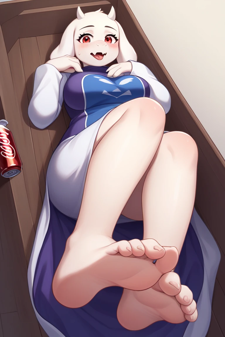 high detail, super detail, super high resolution, high quality. Extremely sexy and beautiful girl, with a beautiful face, wide and beautiful lips, White skin, blue eyes, curvy body, beautiful feet and thighs, long white hair, white fox ears and fox tail, low-cut japanese dress. sitting, showing legs, crossed legs, showing feet, showing soles. barefoot, feet on camera, big breasts, correct pie anatomy, foot anatomy, sexy pie, Feet pointing at viewer, Detailed feet, correct pie anatomy, seated. very wet, wet clothes, clothing fabric marking your body more.
scenery, Photoshoot, a padded bed with pillows behind, In the background you can see some cameras pointing towards her..