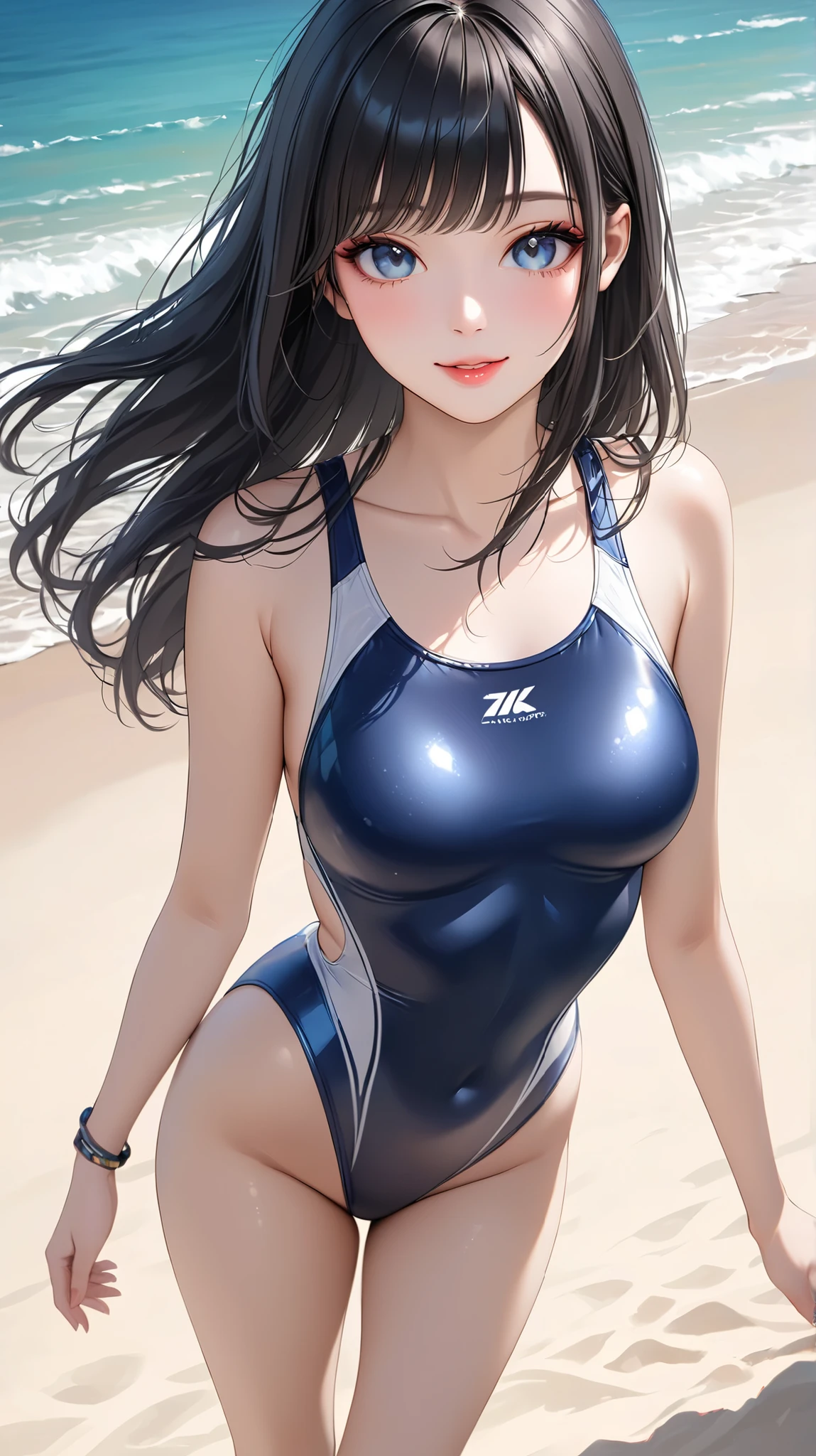 1girl, solo, long_hair, open_mouth, bangs, simple_background, black_hair, hair_ornament, thighhighs, long_sleeves, white_background, twintails, collarbone, jacket, swimsuit,open_clothes, hairclip, black_thighhighs, blunt_bangs, black_eyes, black_jacket, one-piece_swimsuit, sleeves_past_wrists, grey_eyes, low_twintails, looking_away, school_swimsuit, x_hair_ornament, armband, bandaid, blue_one-piece_swimsuit, injury, name_tag, bandaid_on_face, holding_own_arm, hand_on_own_arm, cuts, safety_pin, poolside, pool ladder, swimming club ,
best quality ,masterpiece,realistic,Vibrant colors:1.5, an extremely delicate and beautiful, finely detail, extremely detailed CG unity 8k wallpaper,huge filesize , ultra-detailed, highres, RAW photo, vivid, intricate details, perfect eyes, perfect face, perfect lighting,