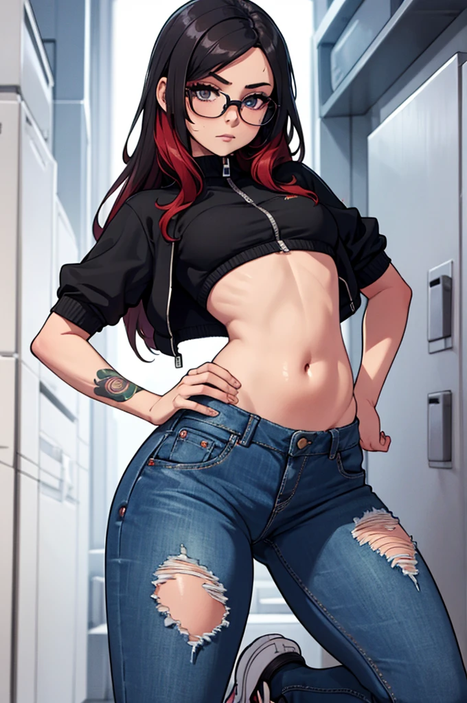 kurisu makise, choker, (red hair:1.4), (purple eyes:1.5), long hair, (small breasts:1.2), thicc thighs, curvy hips, tanlines,
BREAK, (large shorts:1.4), (sports top),
BREAK looking at viewer, night, (sweaty body), ((smirk)), (sweaty:1.3), (from below), (frontal view), side view,
BREAK (masterpiece:1.2), best quality, high resolution, unity 8k wallpaper, (illustration:0.8), (beautiful detailed eyes:1.6), extremely detailed face, perfect lighting, extremely detailed CG, (perfect anatomy), 